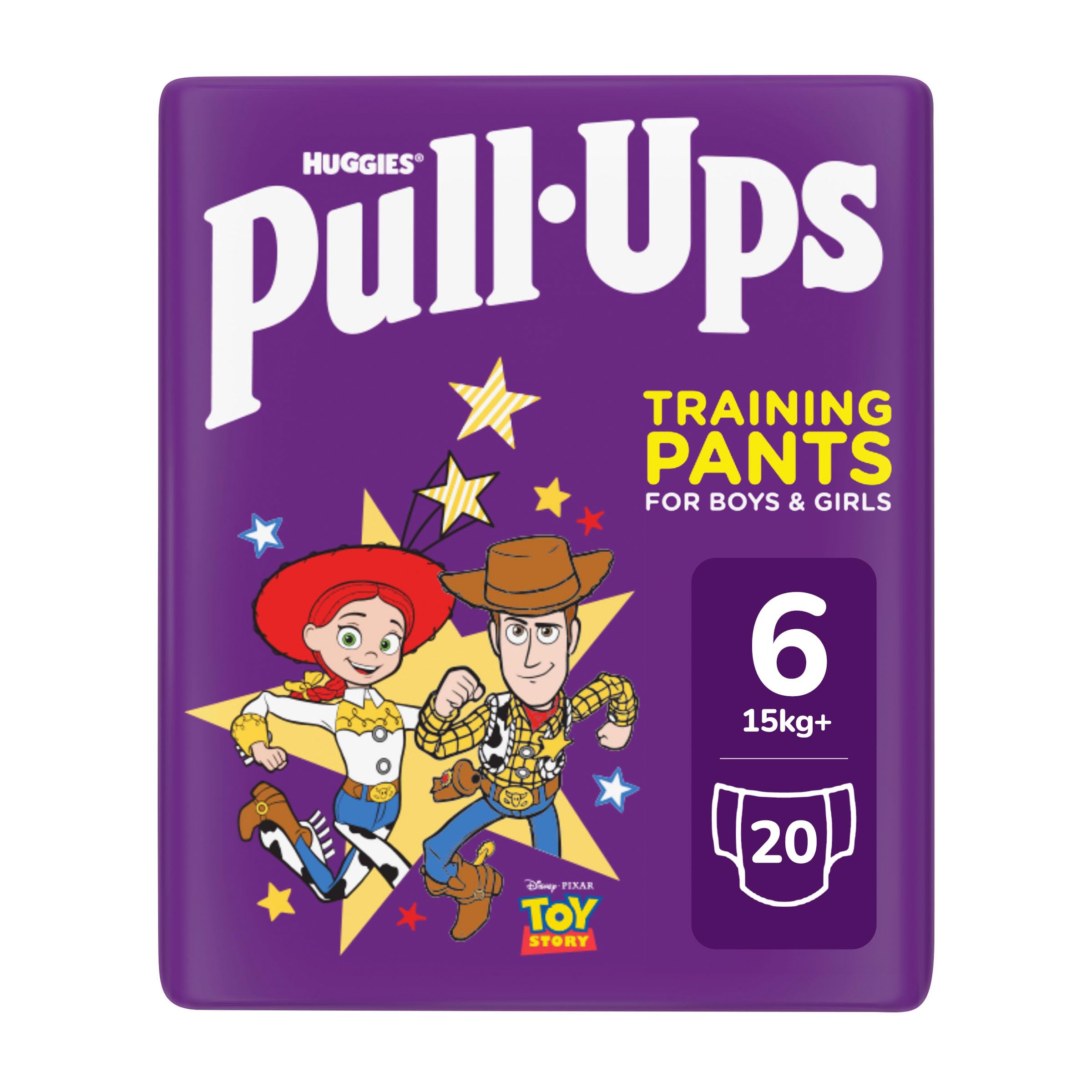 Huggies Pull-Ups Unisex Spodnie treningowe na co dzień, rozmiar 6, spodnie 20