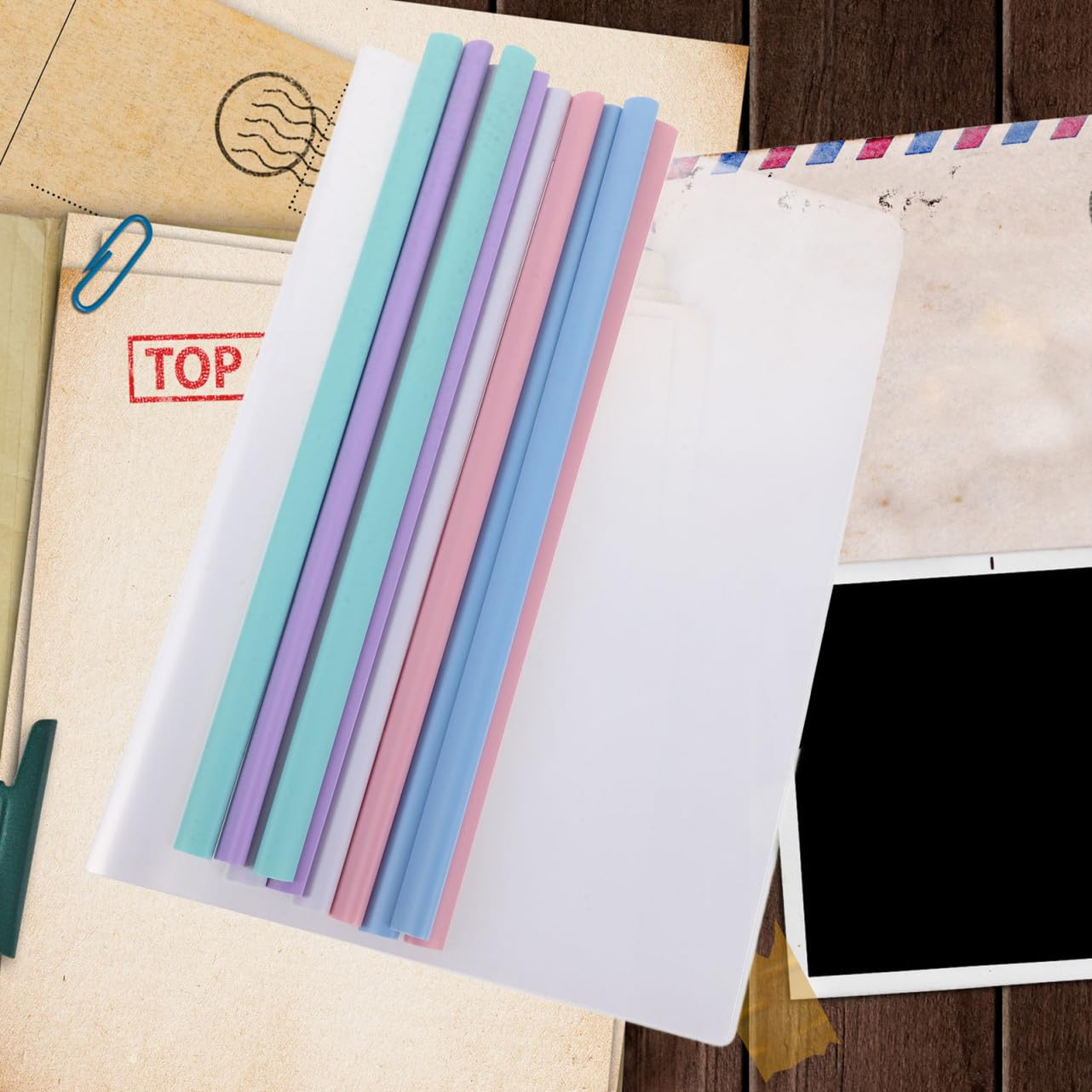Holibanna 50stücke Transparente Aktenordner aus Plastik mit Durchsichtigem Design Plastikordner für Unterlagenaufbewahrung Ordner Plastik für Schule und Büro Zufällige Farbe