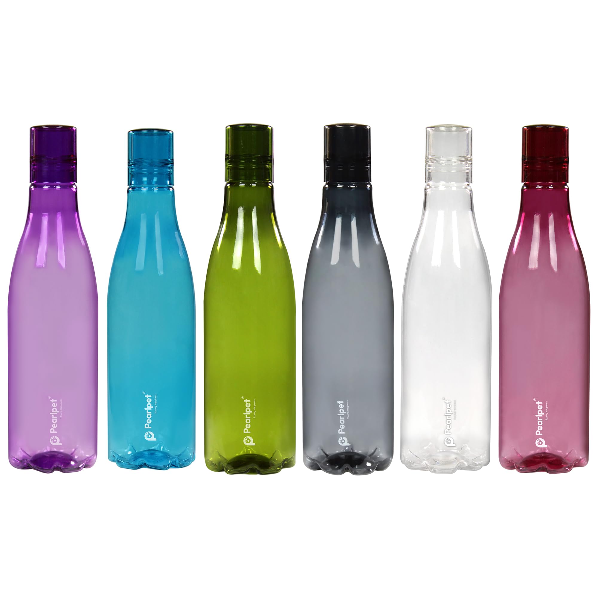 PEARLPET Throttle Water Bottle for Home | Leak Proof Bottles for Refrigerator | BPA-Free, Food Grade, Plastic | Set of 6, 1000 ML Each, Multicolor (B0D81C6S4R) Amazon Price History, Amazon Price Tracker