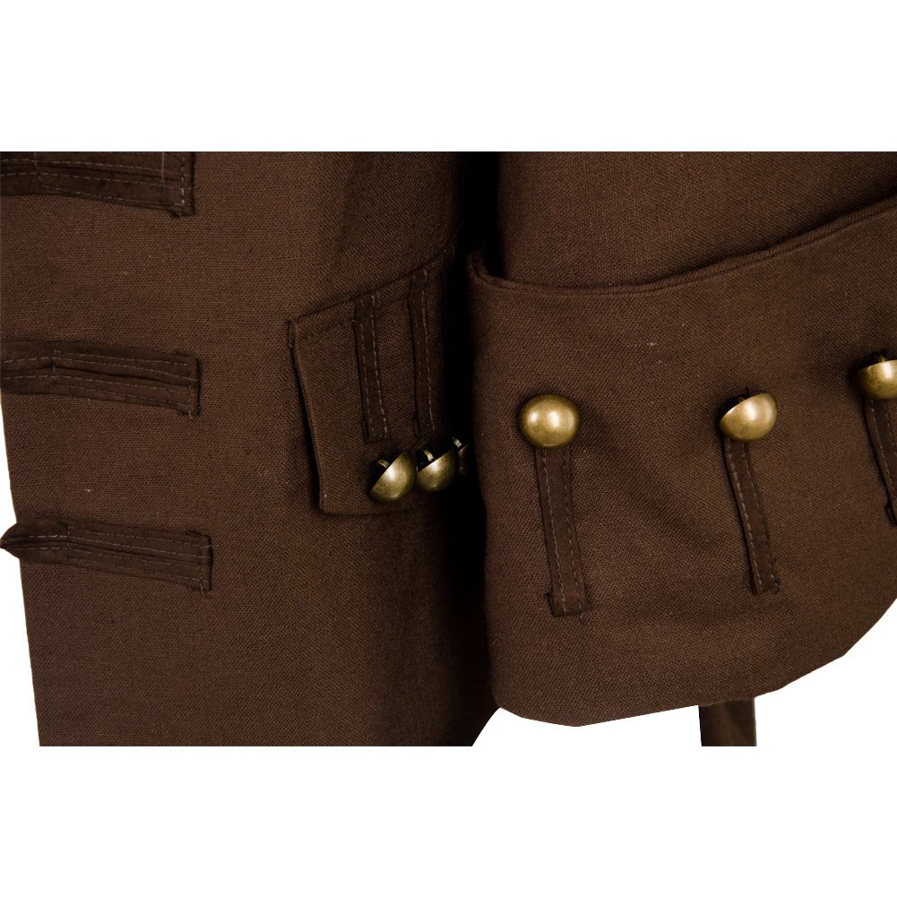Kucos Costume da pirata da uomo, per cosplay, giacca e pantaloni, cappotto con cintura per Halloween