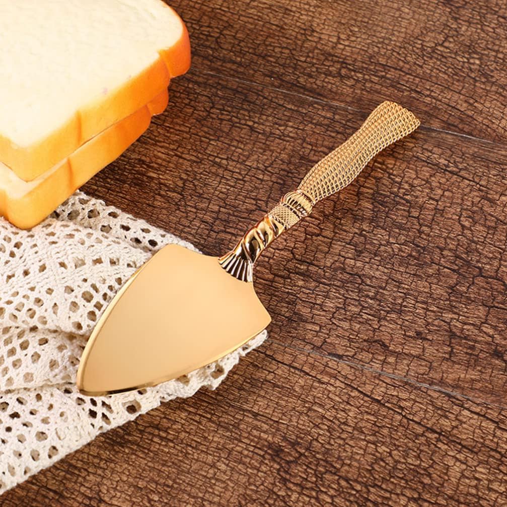 LIFKOME Gold Baking Spatula Multi-functional Pizza Server Cake Decorator Zinc Alloy Ergonomic Handle Easy to Use Pizza Supply