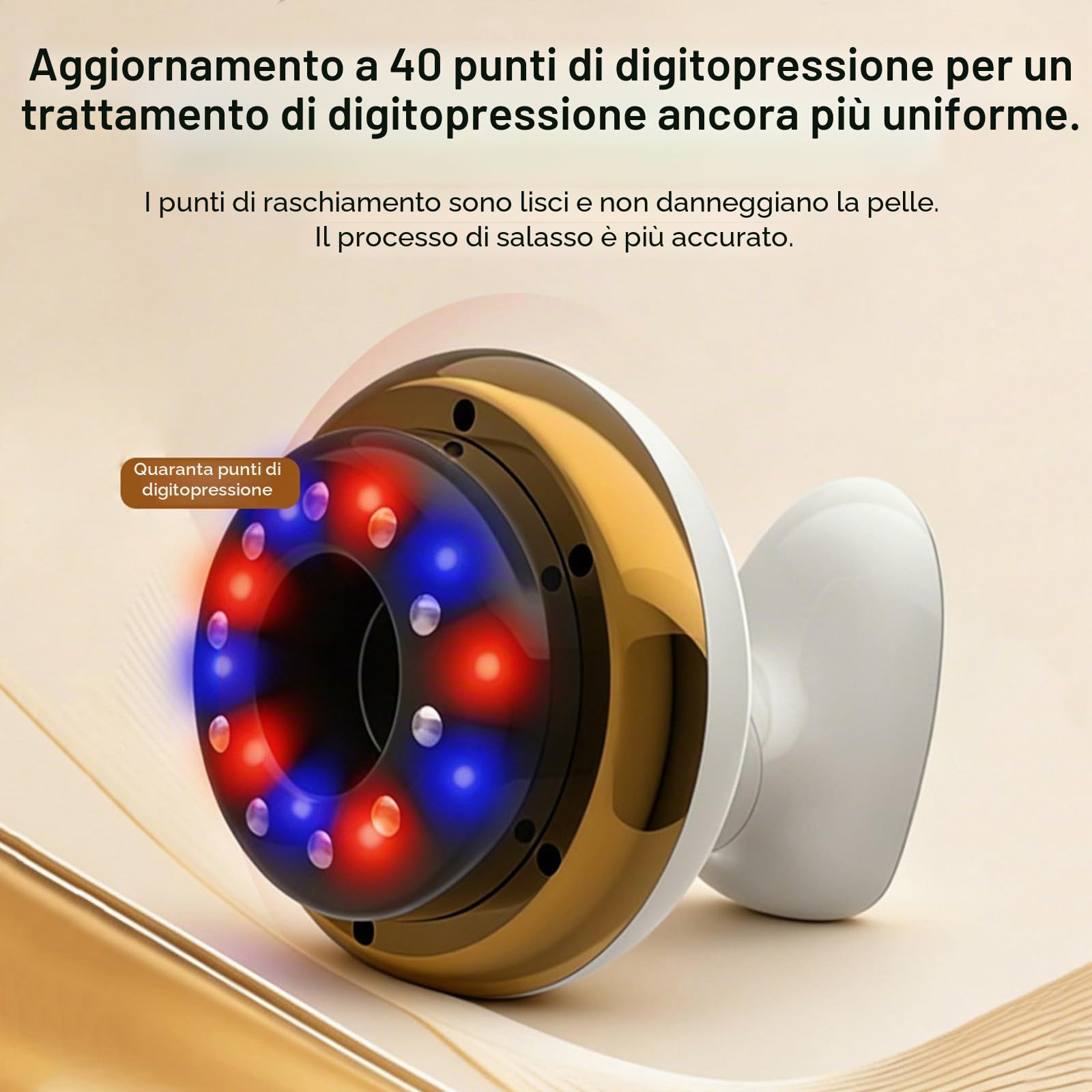 Gua Sha - Massaggiatore elettrico 4 in 1, testa a vuoto con 9 livelli e 9 livelli di riscaldamento, ricaricabile e senza fili, dispositivo per modellare la cellulite e le tensioni muscolari, regalo di