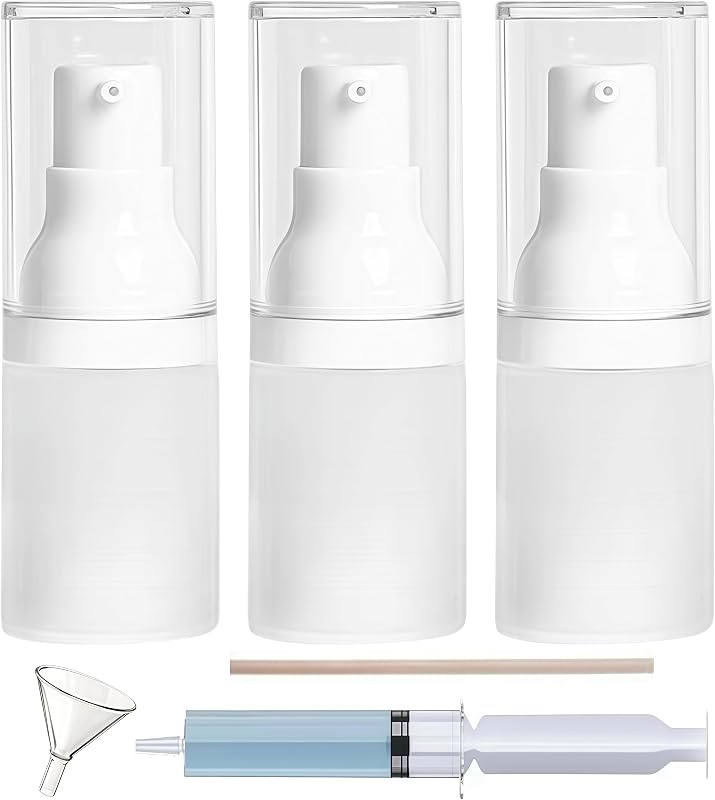 Frascos recarregáveis com bomba airless FaceBucks, 15 mL, 3 unidades