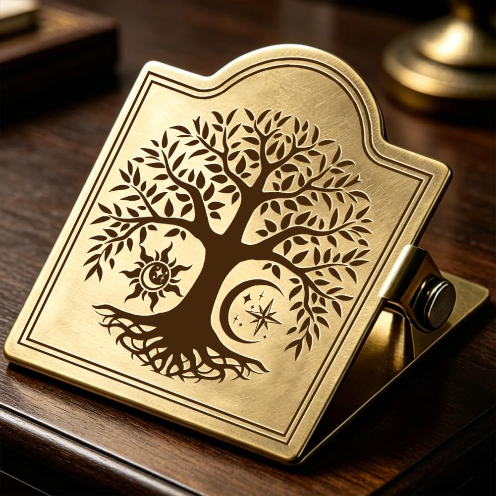PRESSINART Vintage Book Clips for Notebook Photo Paper 1.57 x 1.77 x 0.79 Inch Book Journal Clips to Hold Journal Open Tree of Life Moon Metal Travelers Notebook Accessories for Office Work Home Use