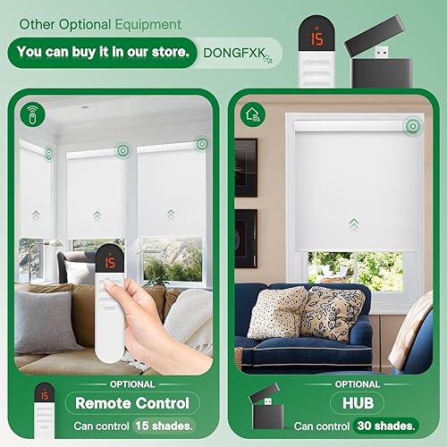 Miniatura 5 de Persianas enrollables motorizadas, persianas automáticas opacas con panel solar, persianas inteligentes inalámbricas para ventanas, persianas