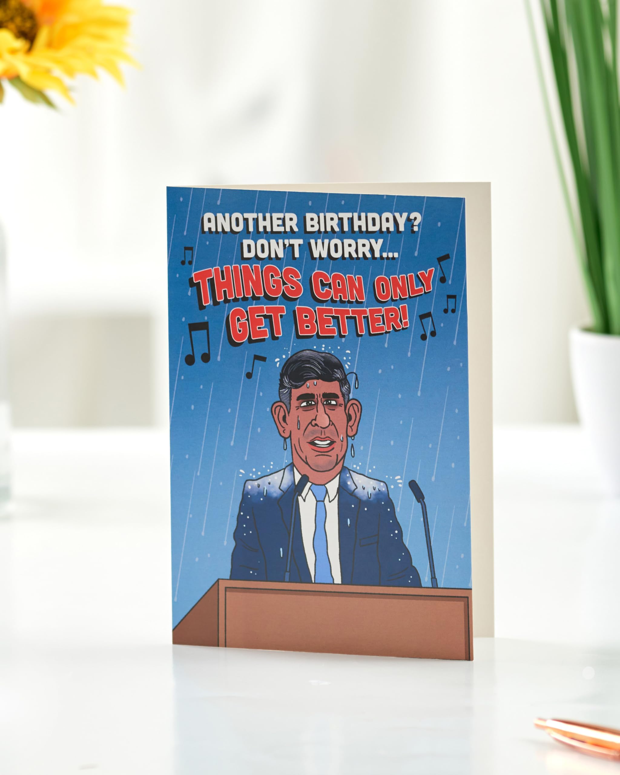 Biglietto Di Compleanno Divertente Con Rishi Sunak – UK Greetings – 12,7x17,8 Cm Con Busta