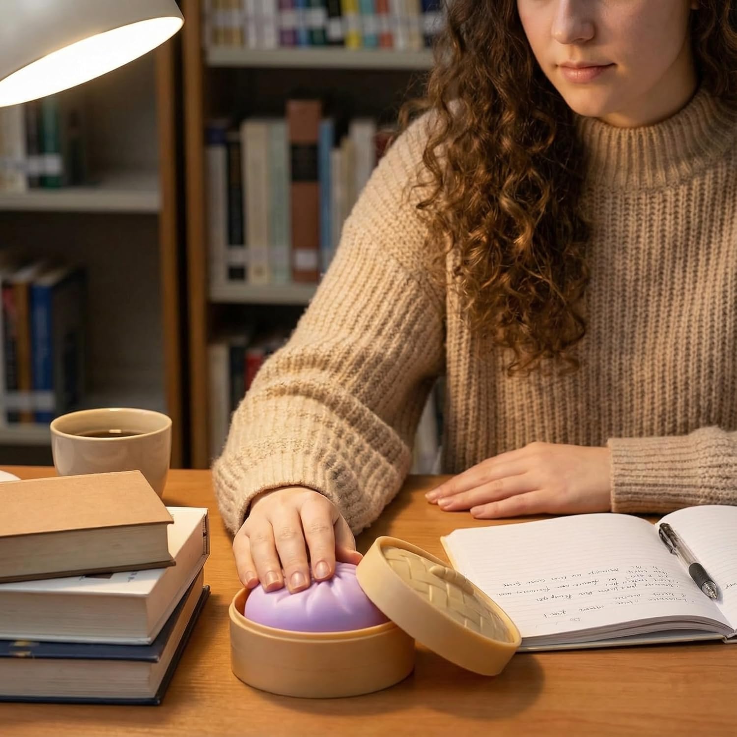 Giant Glitter Dumpling, Giant Dumpling Squishy, Mega Rainbow Dumplings, Cute Anxiety Relief Fidget Toy, with Steamer Box,Soft Squeeze Decompression Dough for Adults (Purple)
