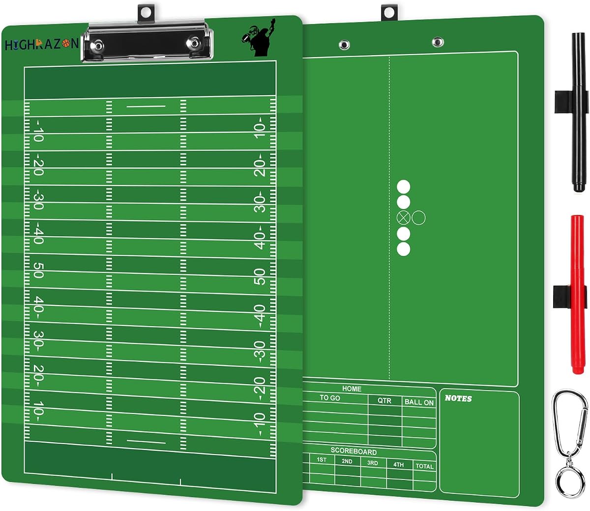 Portapapeles para entrenadores de fútbol, ​​portapapeles verde de borrado en seco de doble cara, pizarra blanca de fútbol para entrenadores, pizarra blanca de alineación con marcador para regalo de entrenadores