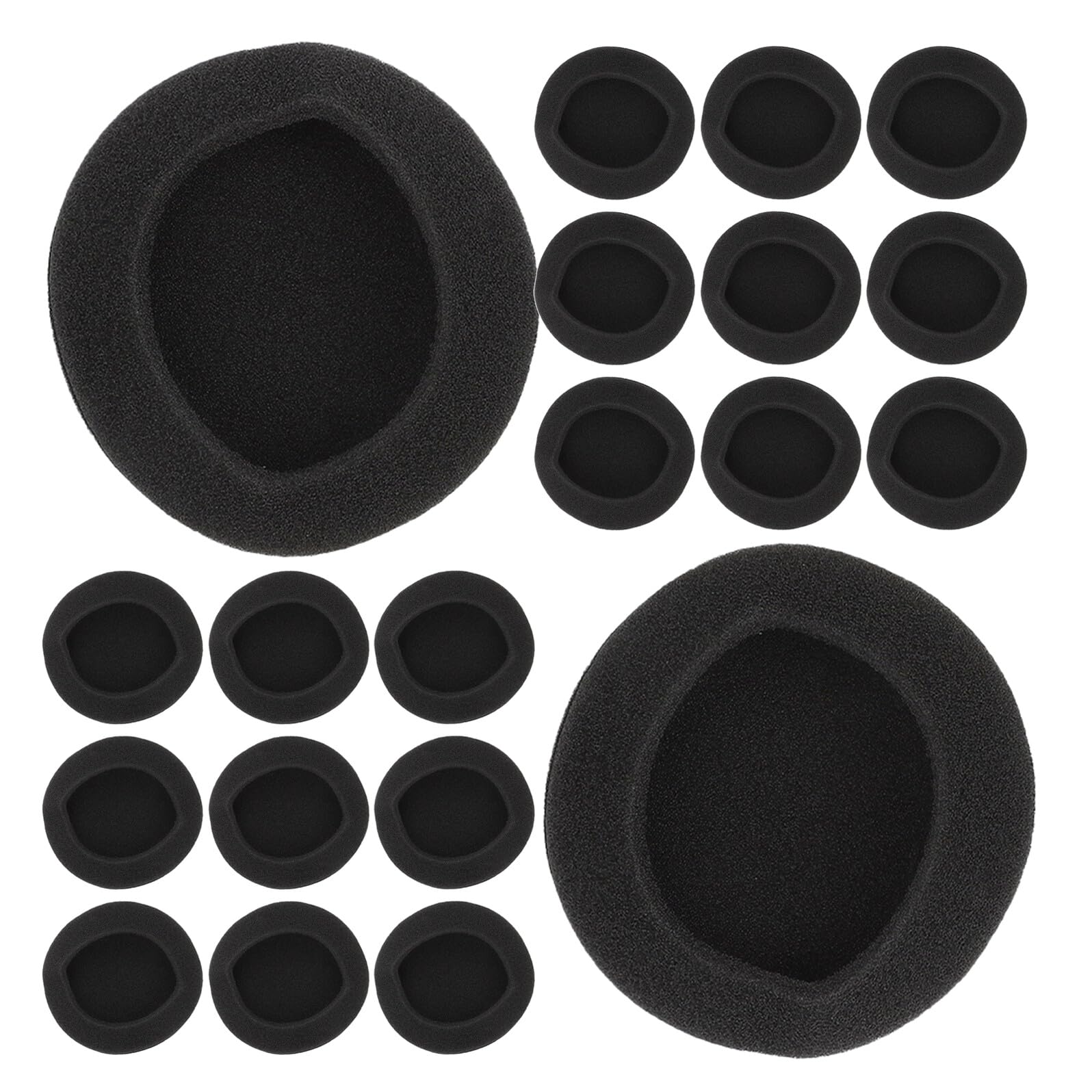 Housoutil 24 Pièces couscin de Casque Cushion cushionets Casque Remplacement des Coussinets d'oreille Pads à éponge Couvoirs d'éponge Black