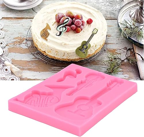Miniatura 2 de Molde de silicona, forma de guitarra de bricolaje, decoración de pastel de fondant de chocolate, para el hogar, panadería, cocina