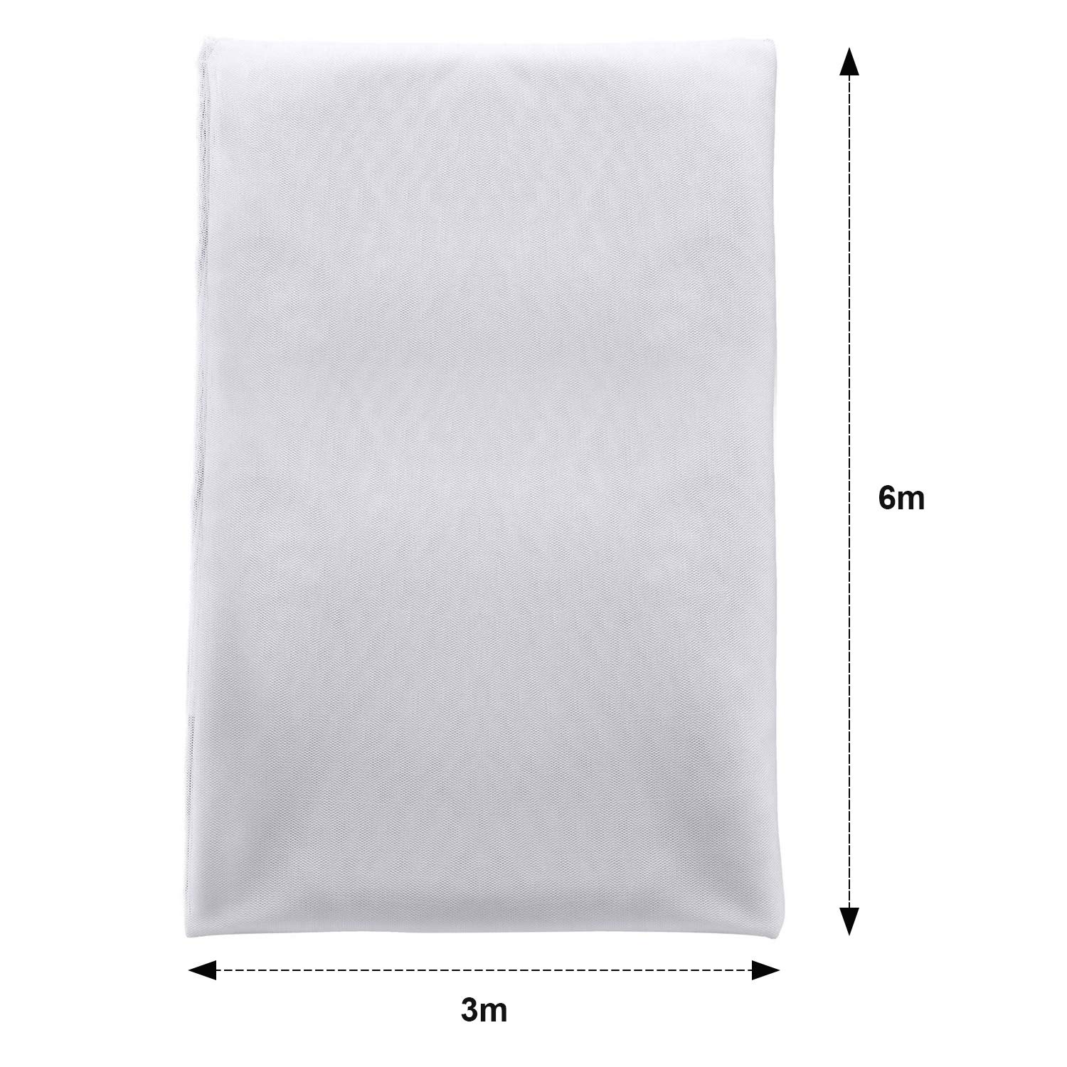 Zonon - Zanzariera da giardino a rete per mosche e uccelli, per caccia, protezione per le piante (bianco, 3 x 5 m)