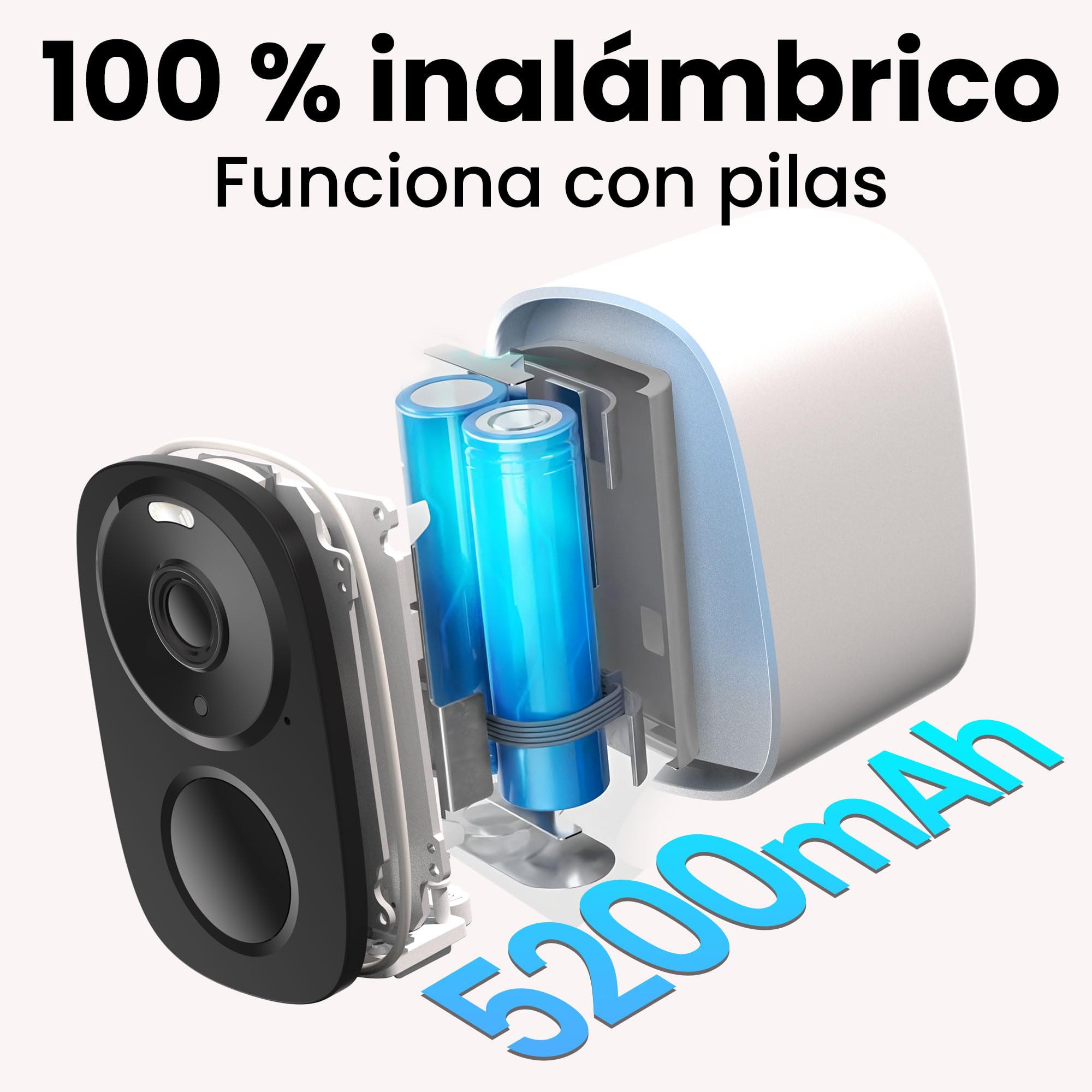2K/3MP Camara Vigilancia WiFi Exterior/Interior, Almacenamiento en la Nube Gratuito, Wi-Fi Dual (5GHz/2.4GHz), Audio bidireccional, detección de Movimiento, visión Nocturna en Color e IP66，2PCS