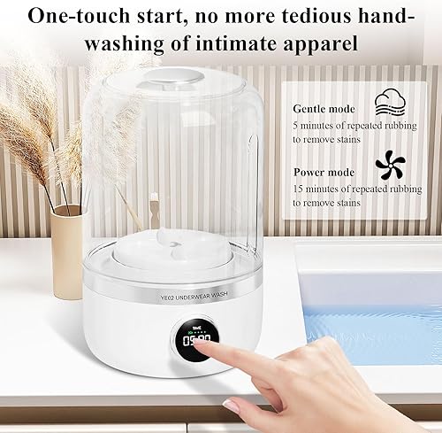 Miniatura 3 de Lavadora portátil, mini lavadoras inalámbricas recargables de 4000 mAh, lavadora de ropa interior de 1 litro, lavadora compacta plegable para ropa