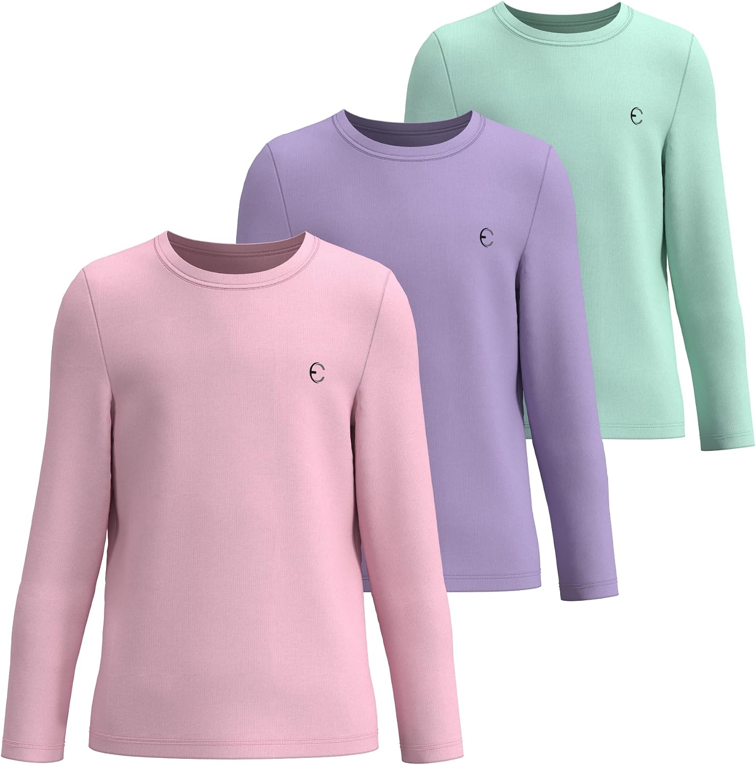 Girls Long Sleeve Athletic Performance T-Shirts 3-Pack