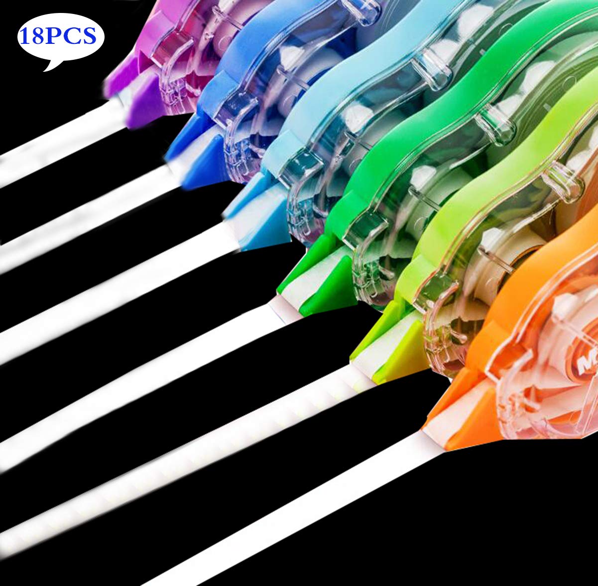 Liuer 18PCS Correction Tapes Correction Roller Multicoloured Stationery for School Office Student Supplies