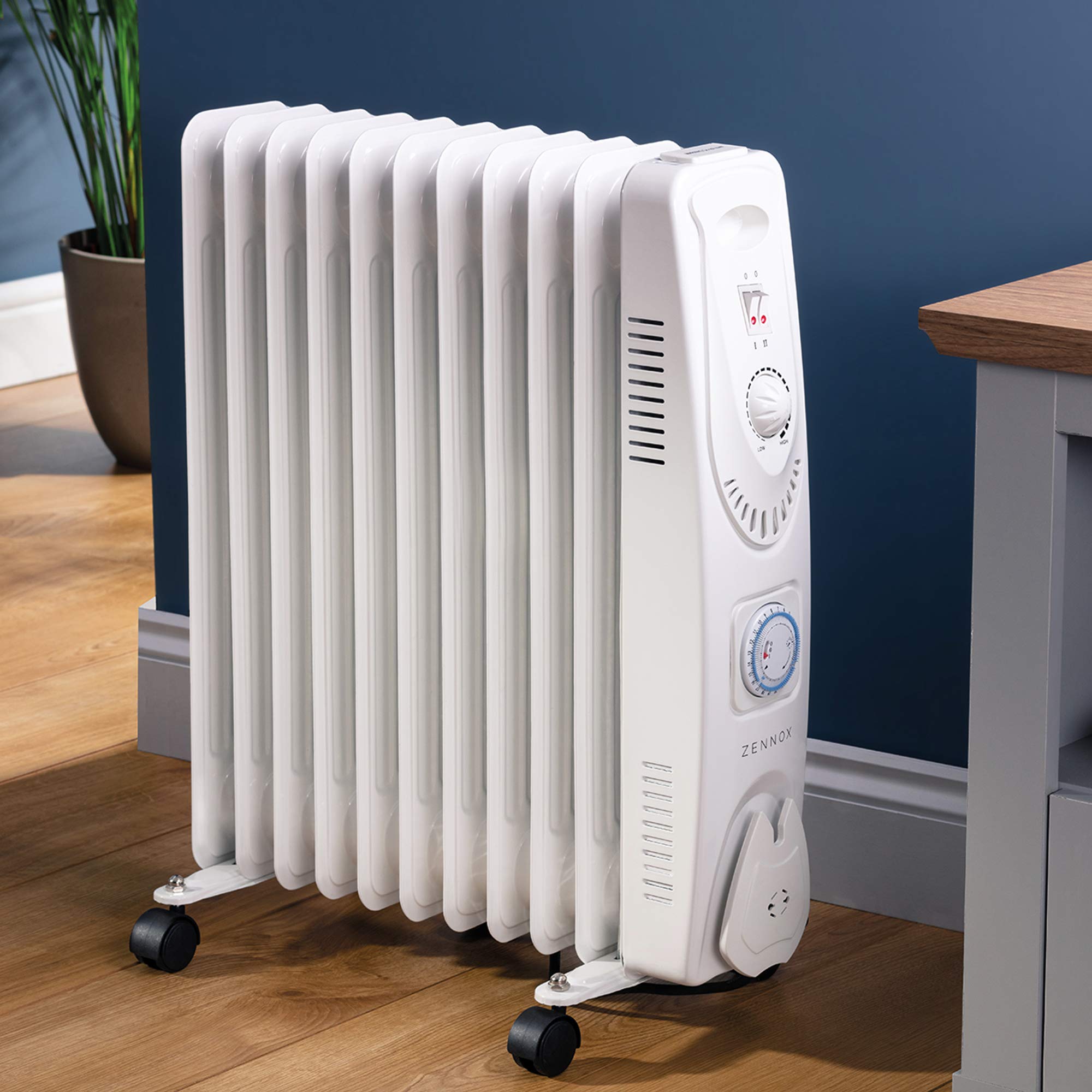 Buy Zennox Oil Filled Radiator 2500W 11-Fin Portable Electric Heater 3 Heat  Settings with Adjustable Thermostat, Safety Auto Shut Off, 24 Hour Timer  Online at desertcartKUWAIT