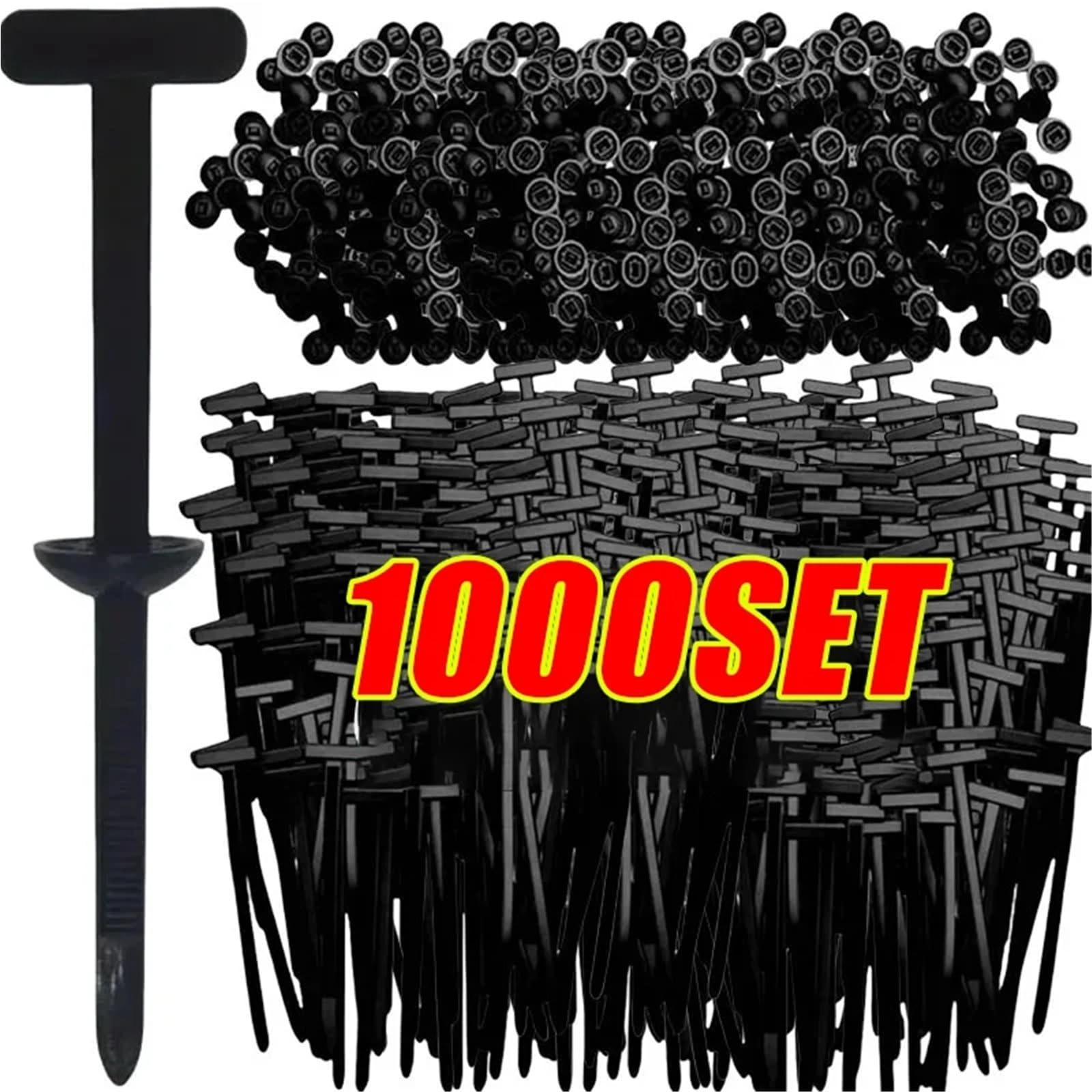 Fascette per cerniere da 1000 a 100 pezzi, autobloccanti, in nylon, universali, resistenti, con perno e bottone, cinghie di fissaggio per riparazione quotidiana dell'auto (1000 pezzi)