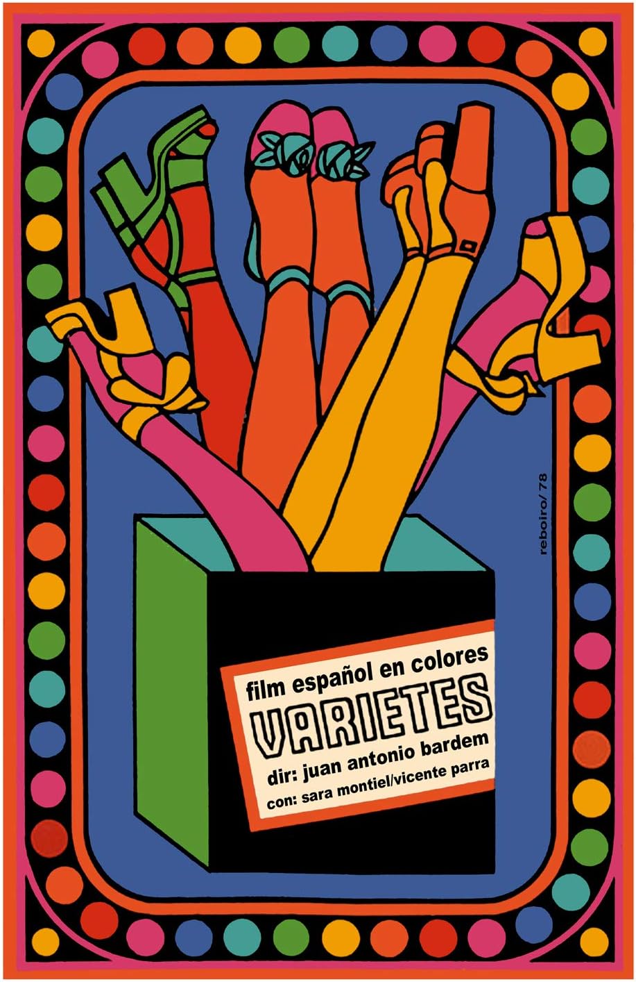 13"x19"Decoration Poster.Spaniard film by Juan Antonio Bardem.Varietes.Sara Montiel.Vicente Parra.Psychedelic colors.Club dancers.6991