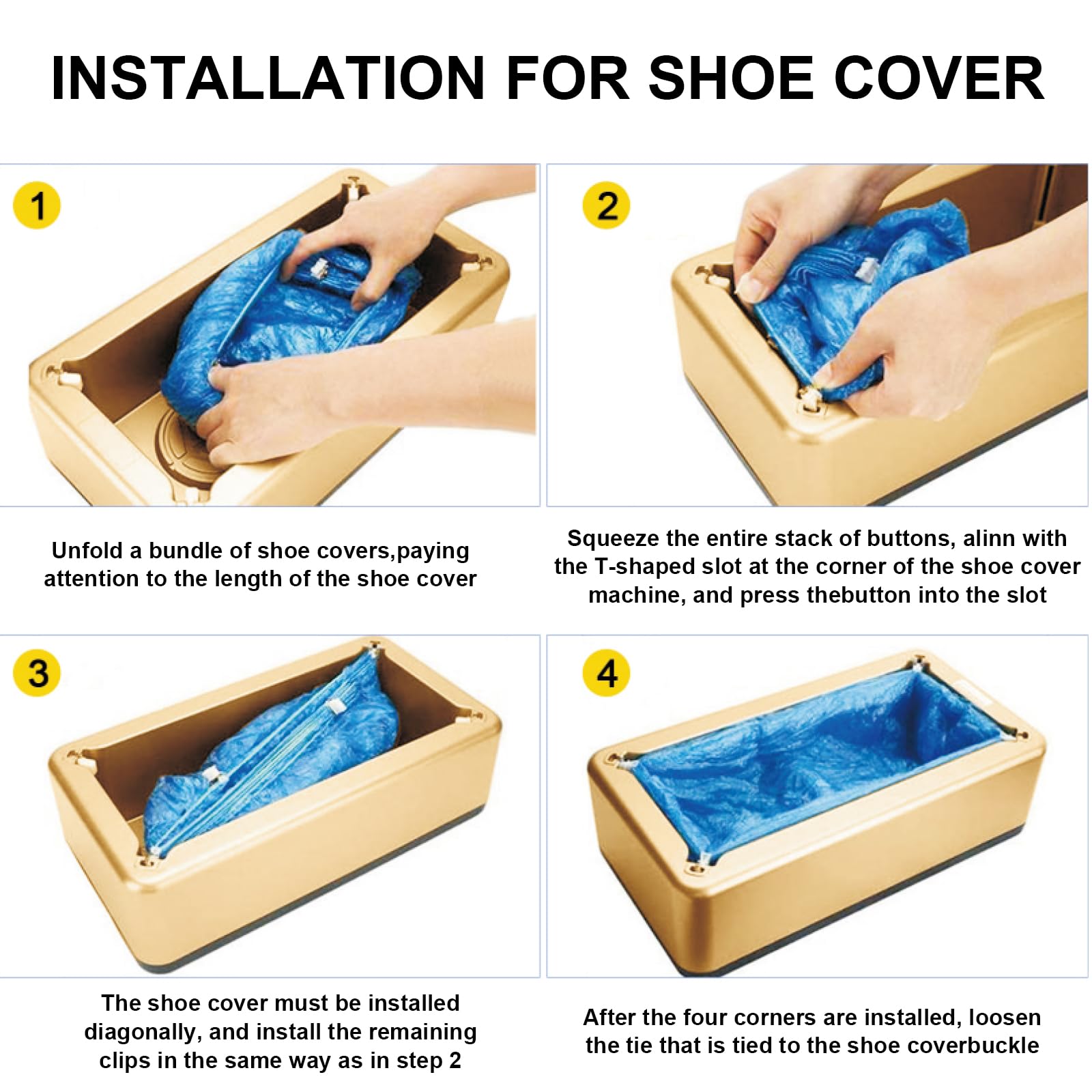 TAIMIKO Dispensador automático de cubiertas de zapatos, máquina portátil para cubrir zapatos con 200 fundas desechables para botas, a prueba de polvo, impermeable, para uso médico, hogar, tienda