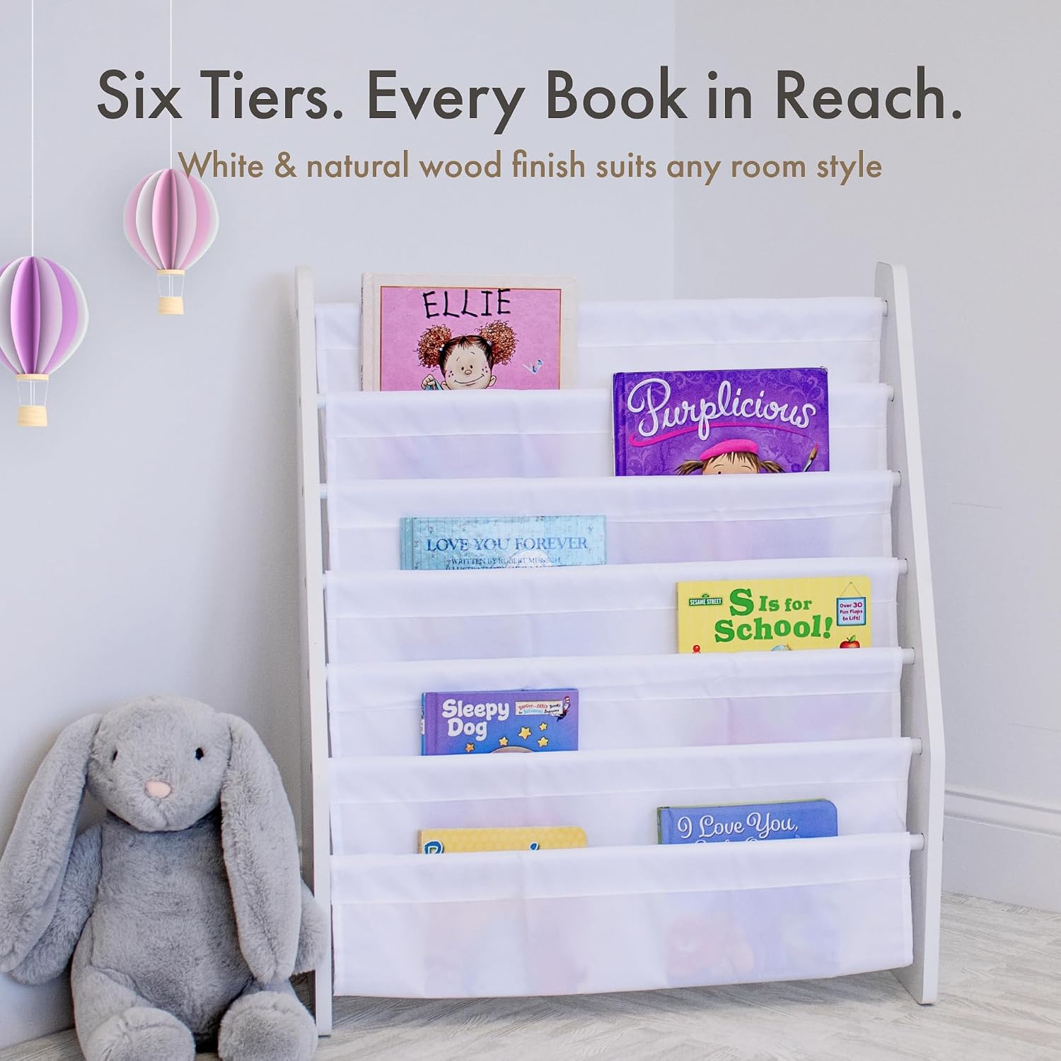 Humble Crew Kids Bookshelf, Montessori Front Facing Toddler Bookcase 4 Tier image 4