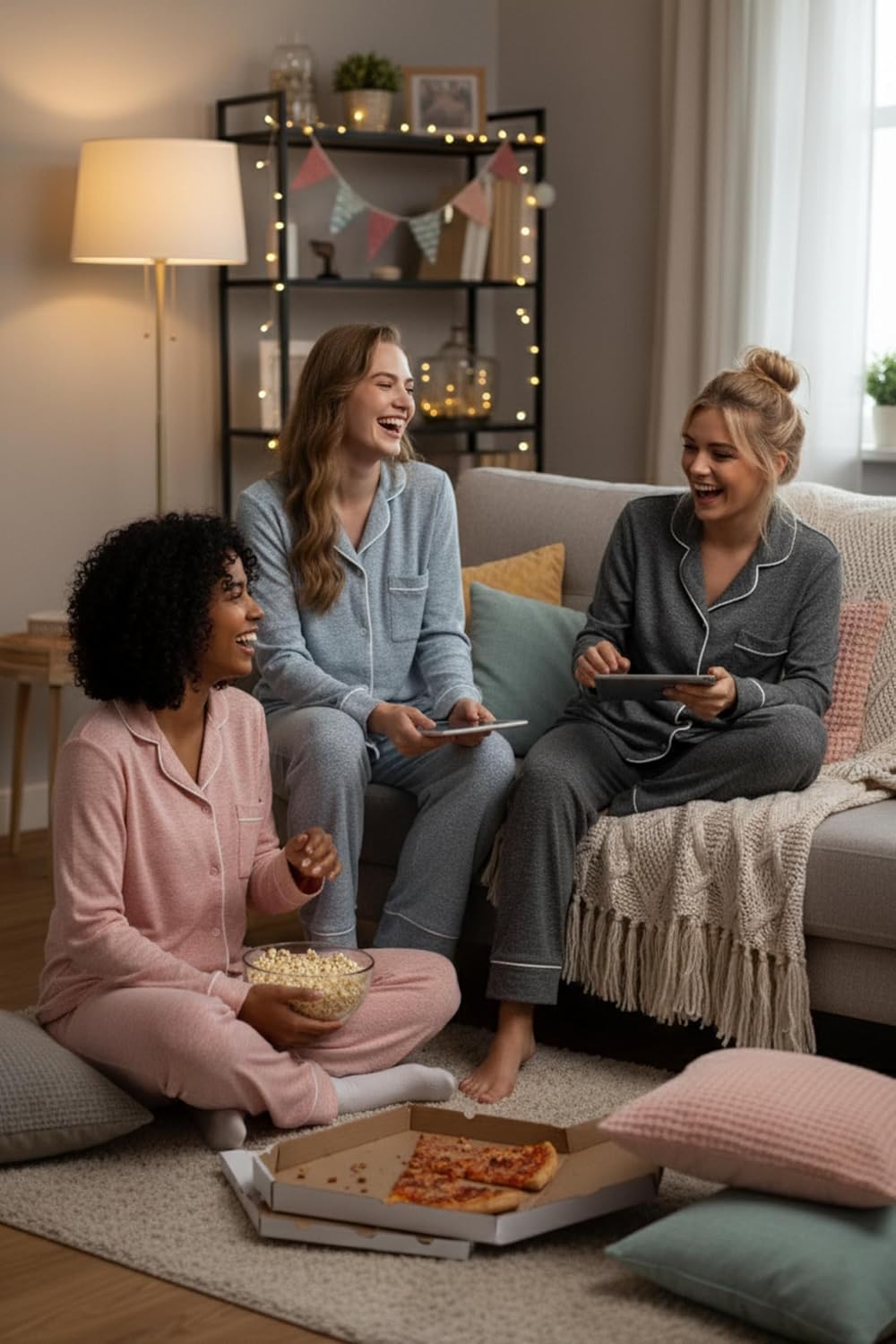 Zylioo Tall Women's Pajama Set, Soft Long Sleeve Lounge Sleepwear 2 Piece PJs for Tall Women with Long Pants & Pockets