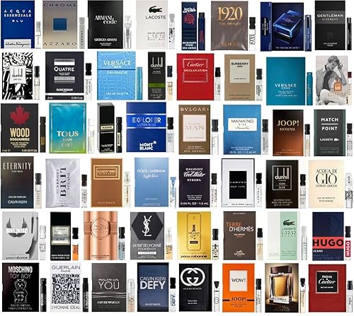 Juego de viales de muestra de Colonia para hombre, mejor calificado, Colonia más popular (paquete de 10), 1 onza líquida (paquete de 1) 0.05 onzas