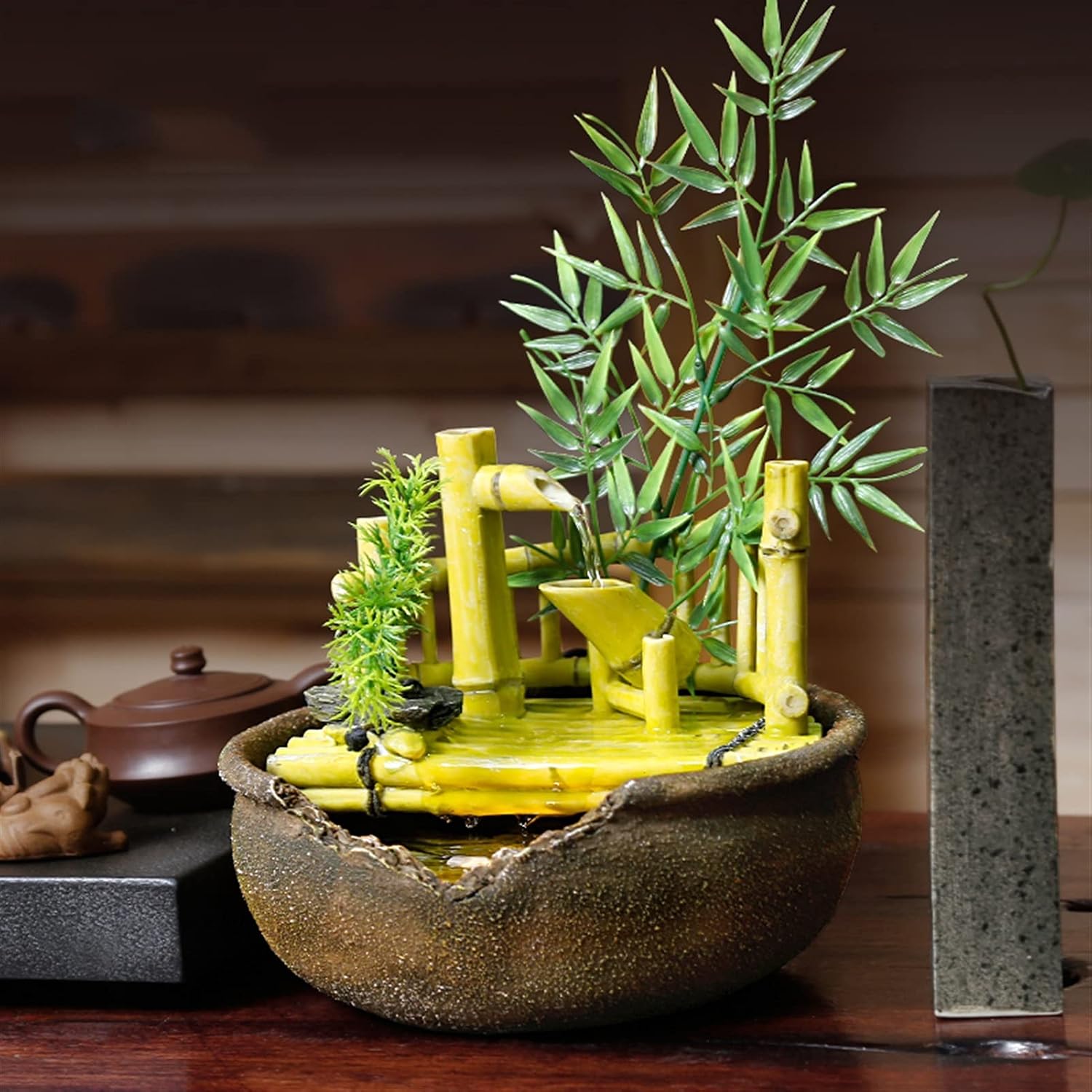 Water FountainIndoor Waterfall Feature Creative Desktop Water Fountain - Calming and Relaxing Water Sound - Tabletop Decoration Water Fountains Indoor