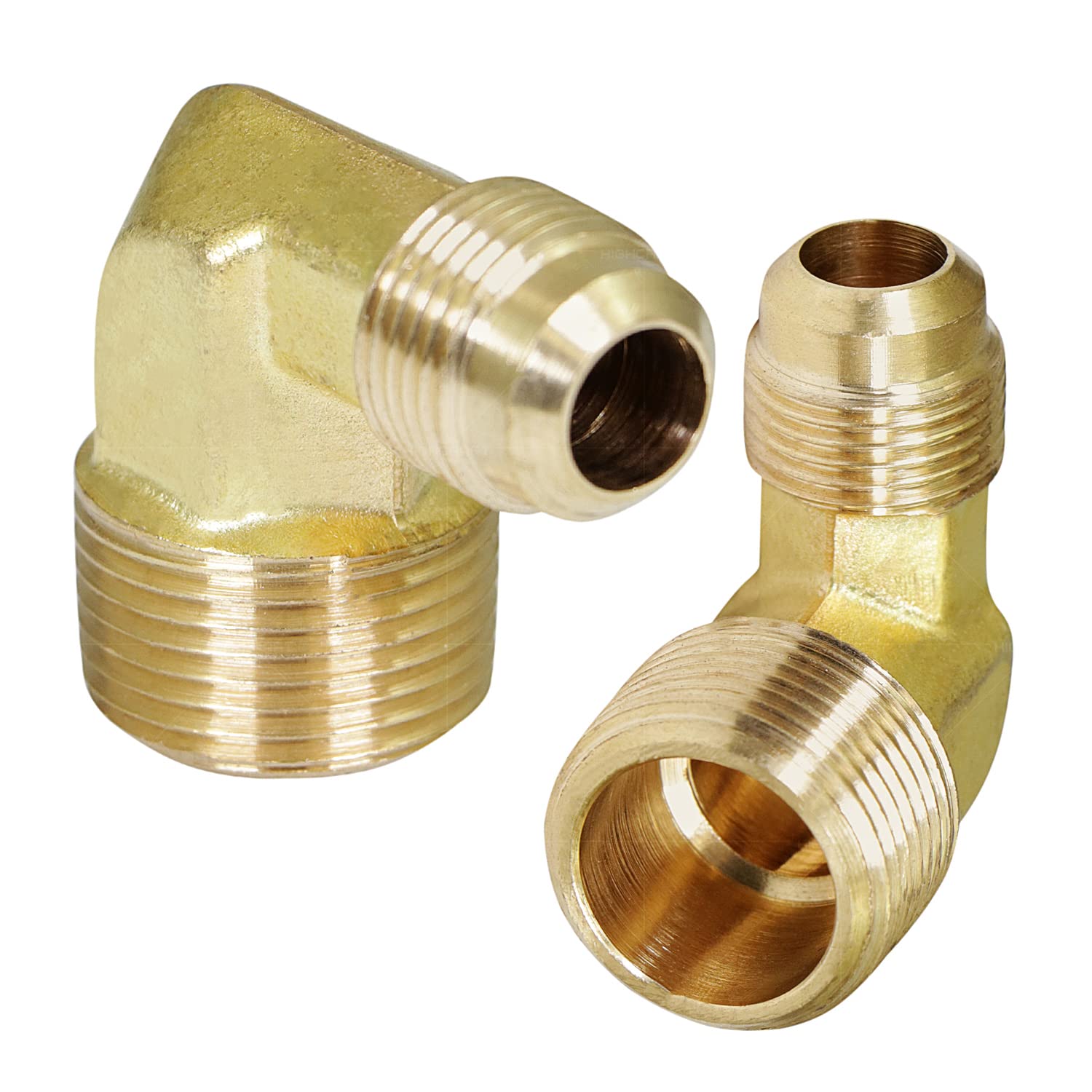 Highcraft G49S-1234-3 Flare x Maschio Riduzione 90° Raccordo per tubo gomito 1/2" O.D. x 3/4" MIP Ottone (confezione da 3)
