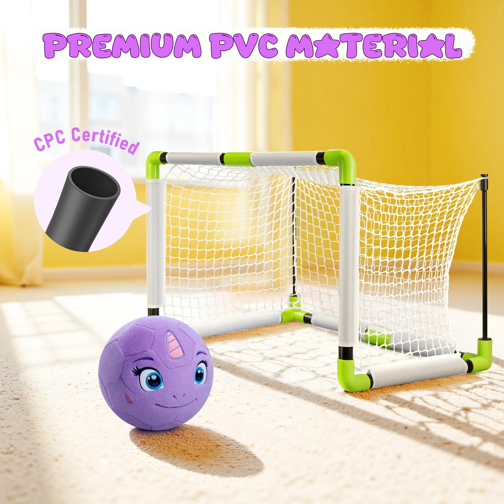 VangeBow Pelotas de fútbol silenciosas para interiores para niños pequeños de 1 a 3 años, inflables, suaves, de peluche, juguetes para niños de 3 a 5 años, regalo de primer cumpleaños
