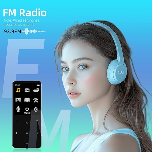 Miniatura 2 de Reproductor MP3 Bluetooth con altavoz, reproductor de música de sonido de alta fidelidad con Bluetooth, radio FM, grabadora, libro electrónico,