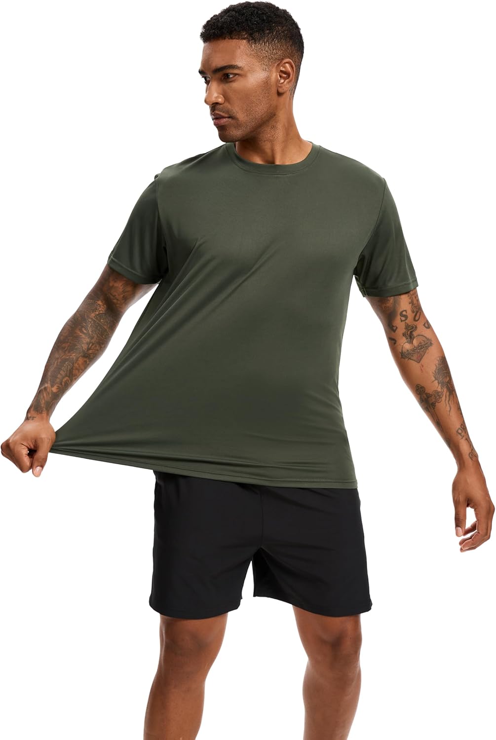 5 Pack Workout Shirts for Men T Shirts Quick Dry UPF 50+ Sun Protection Athletic Short Sleeve Tops Lightweight Summer Tee