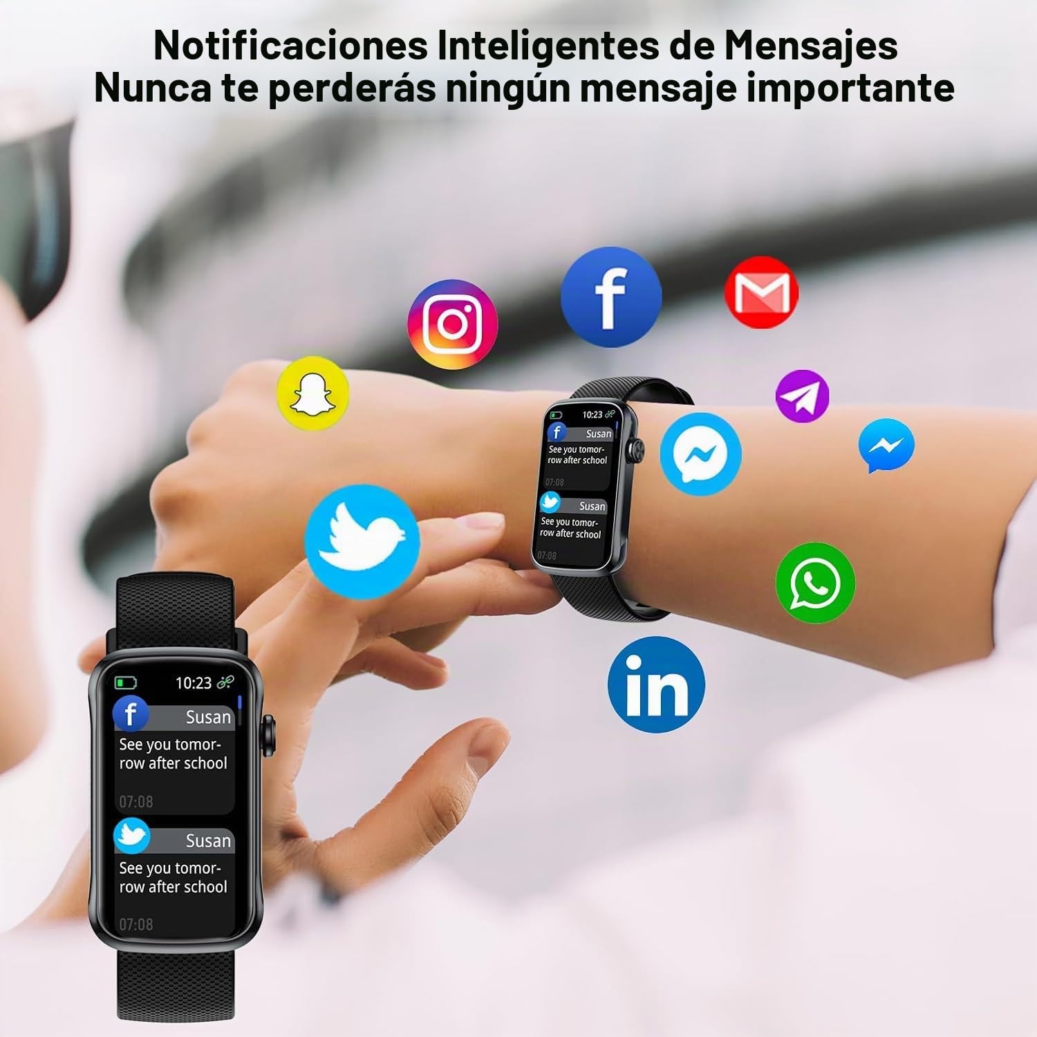 Fempoin Reloj Inteligente para Hombre y Mujer, podómetro, SpO2 SmartWatch