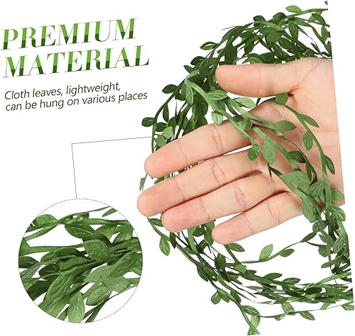 Miniatura 3 de EXCEART 1 rollo de hojas verdes artificiales, enredaderas, patios, hojas de cinta para manualidades, guirnalda de vegetación sintética reutilizable