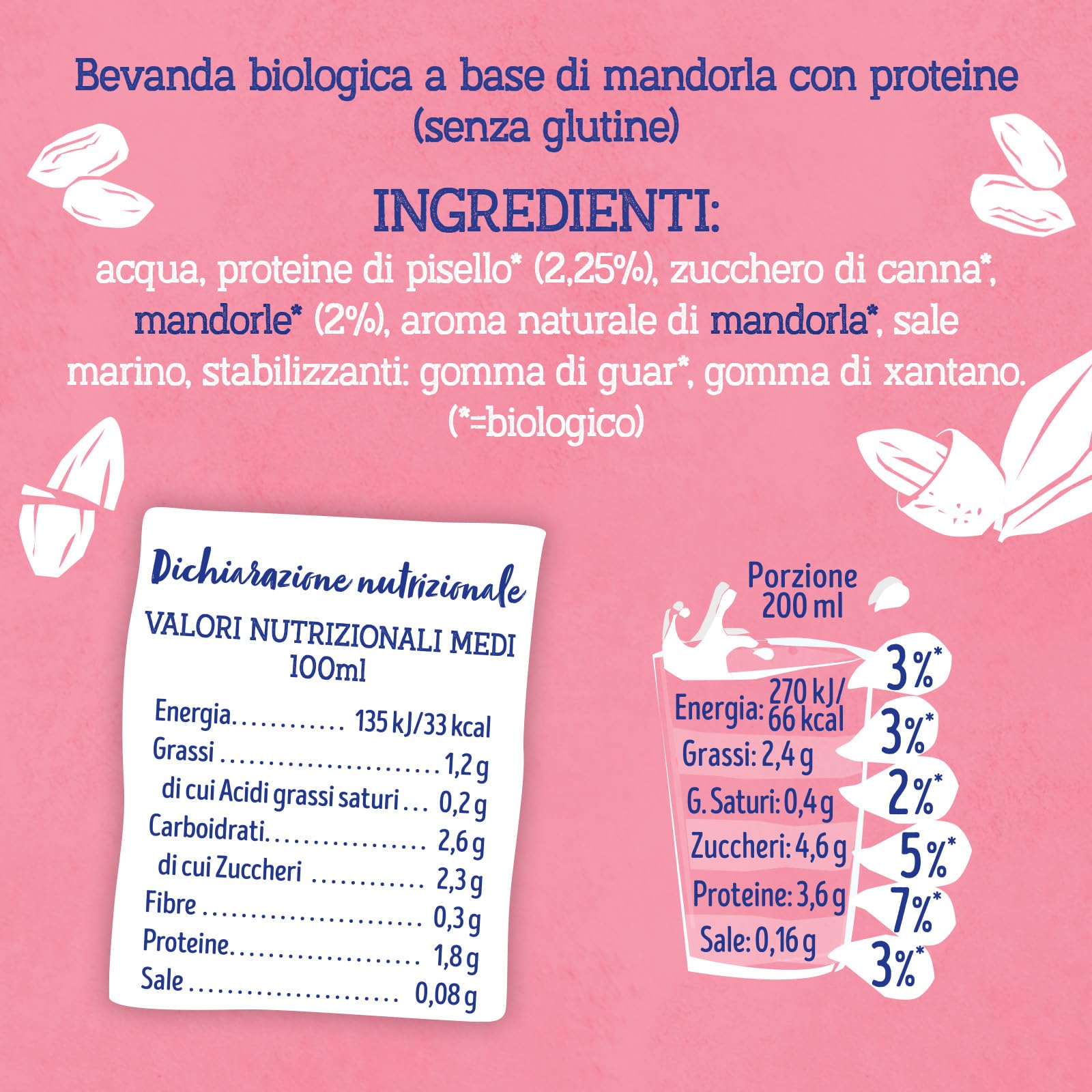 Isola bio, Bevanda mandorla proteica bio, senza glutine, senza lattosio, 1L