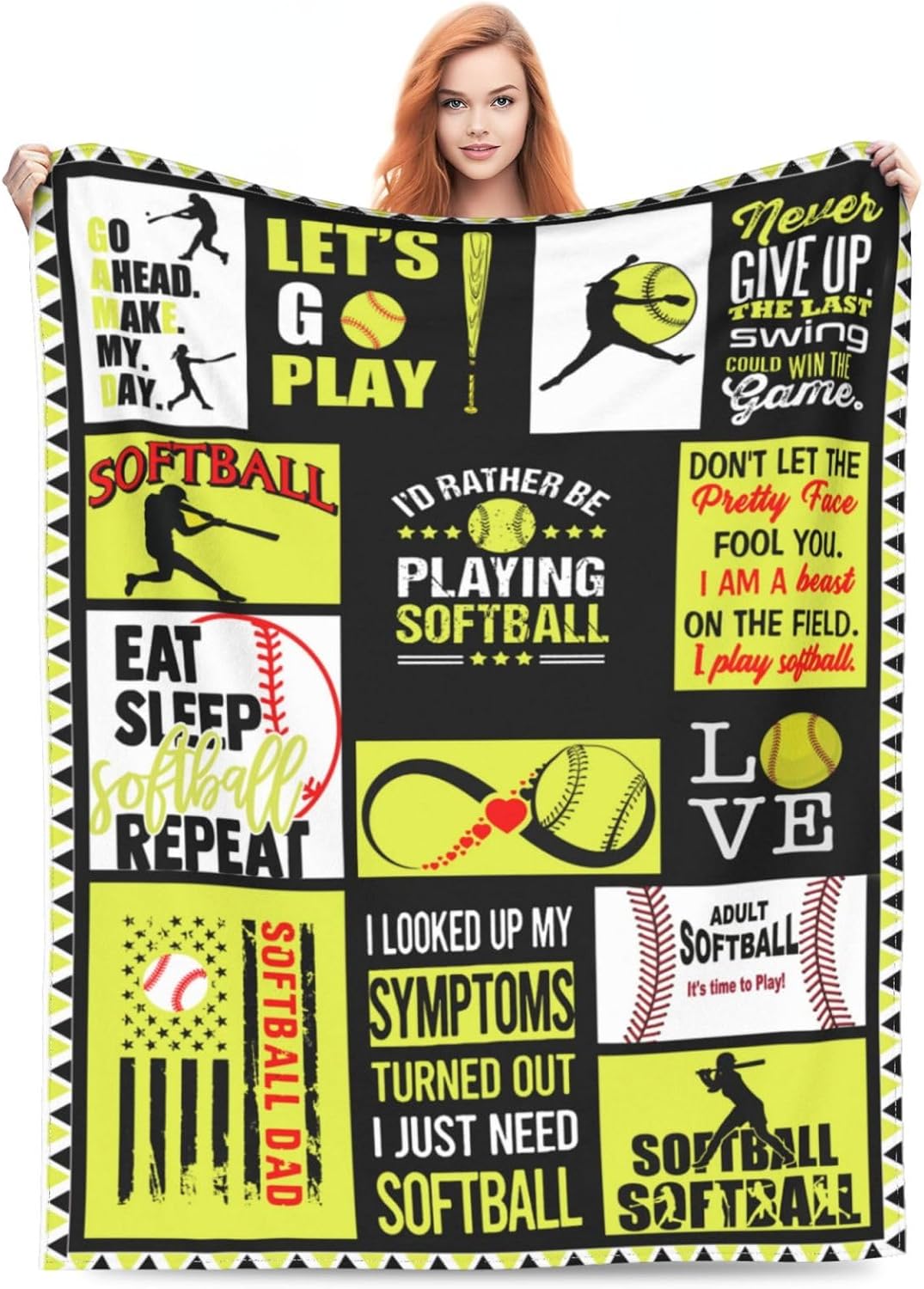 Softball Flannel Blankets Super Soft and Warm Throw Blanket