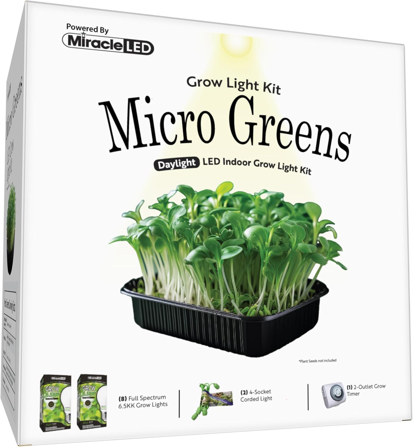 Miracle LED Micro Greens Starter Grow Kit (6.5KK Full Spectrum Edition 2-Pack)