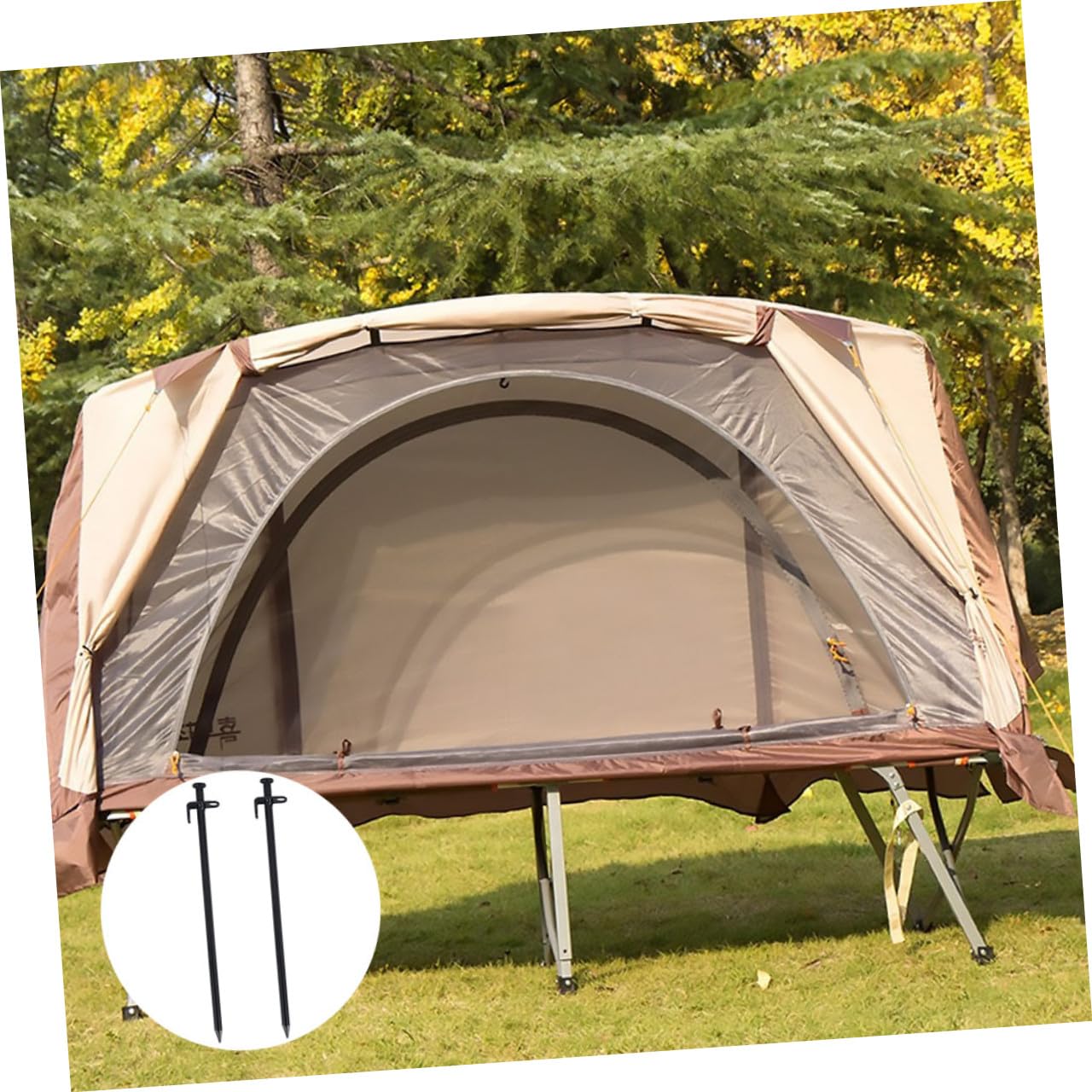 Picchetti per Tende da Campeggio Robusti e Portatili 8 Pezzi in Acciaio Inossidabile Design Tondo Testa e Foro, per Attività Outdoor e Escursionismo
