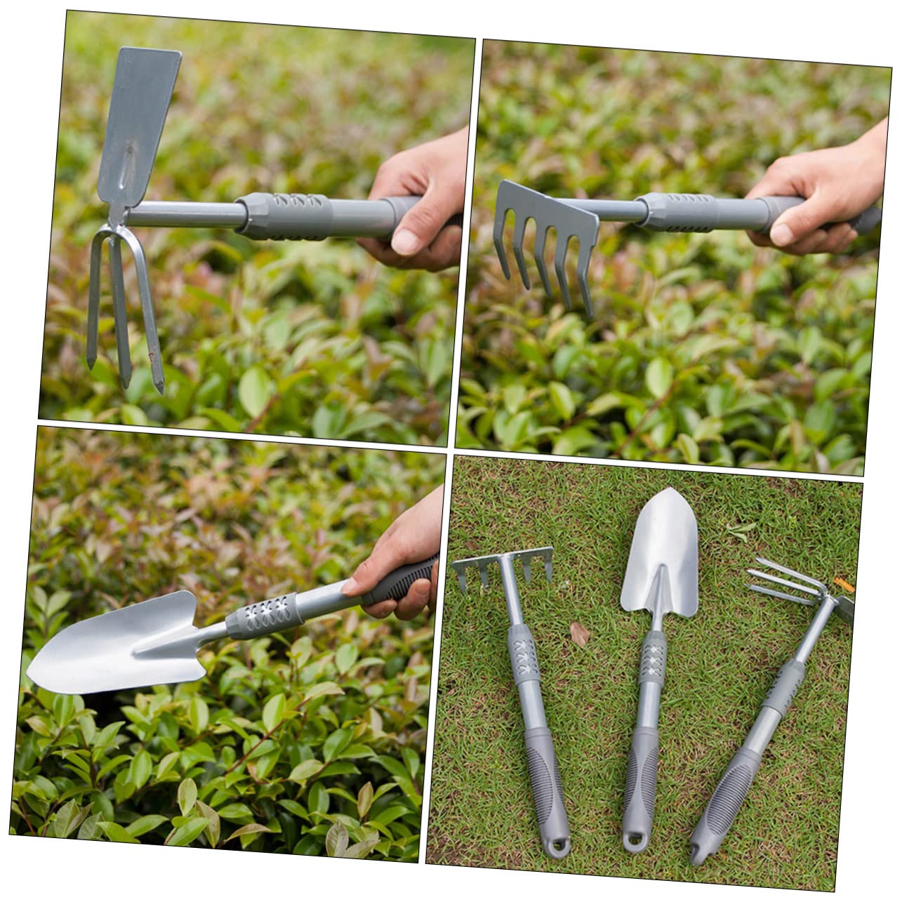 TOYANDONA Kit de Jardinage 3 Pièces Outils pour Creuser Le Sol, Pelle à Transplanter en Acier, Manche PVC, pour Semis et Repiquage