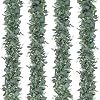 SOMYTING Guirlandes Fleurs Artificielles - 4x2m Eucalyptus Et Roses Blanches, Décoration Mariage