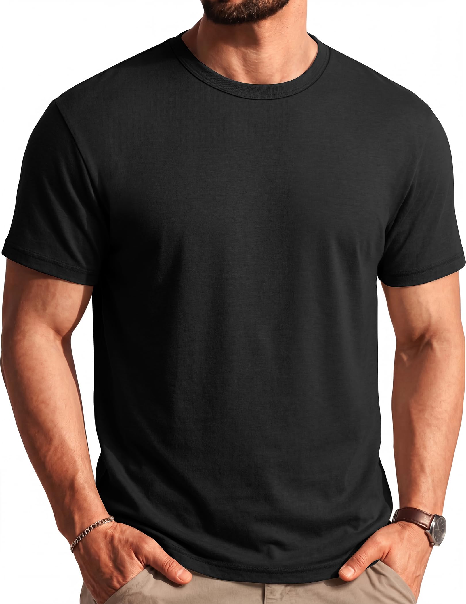 COOFANDY Men's T Shirts Short Sleeve Soft Crew Neck Casual Basic Tee Shirts
