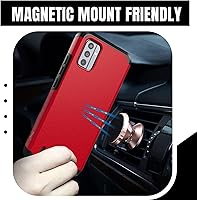 Vista 2 de TJS Funda compatible con Nokia G310 5G, con protector de pantalla de vidrio templado de doble capa, soporte magnético híbrido a prueba de golpes
