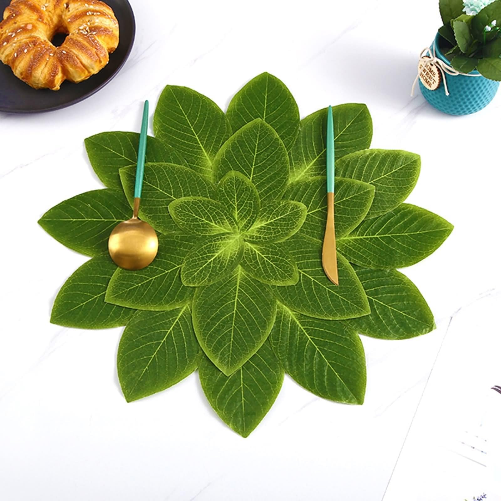 Set di 6 tovagliette all'americana, motivo autunnale, 43 x 43 cm, in PEVA, per sala da pranzo, cucina, feste