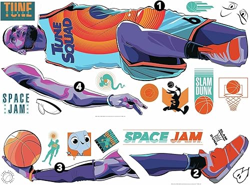 Miniatura 2 de RoomMates RMK4729GM Space Jam Lebron - Calcomanías de pared gigantes para despegar y pegar