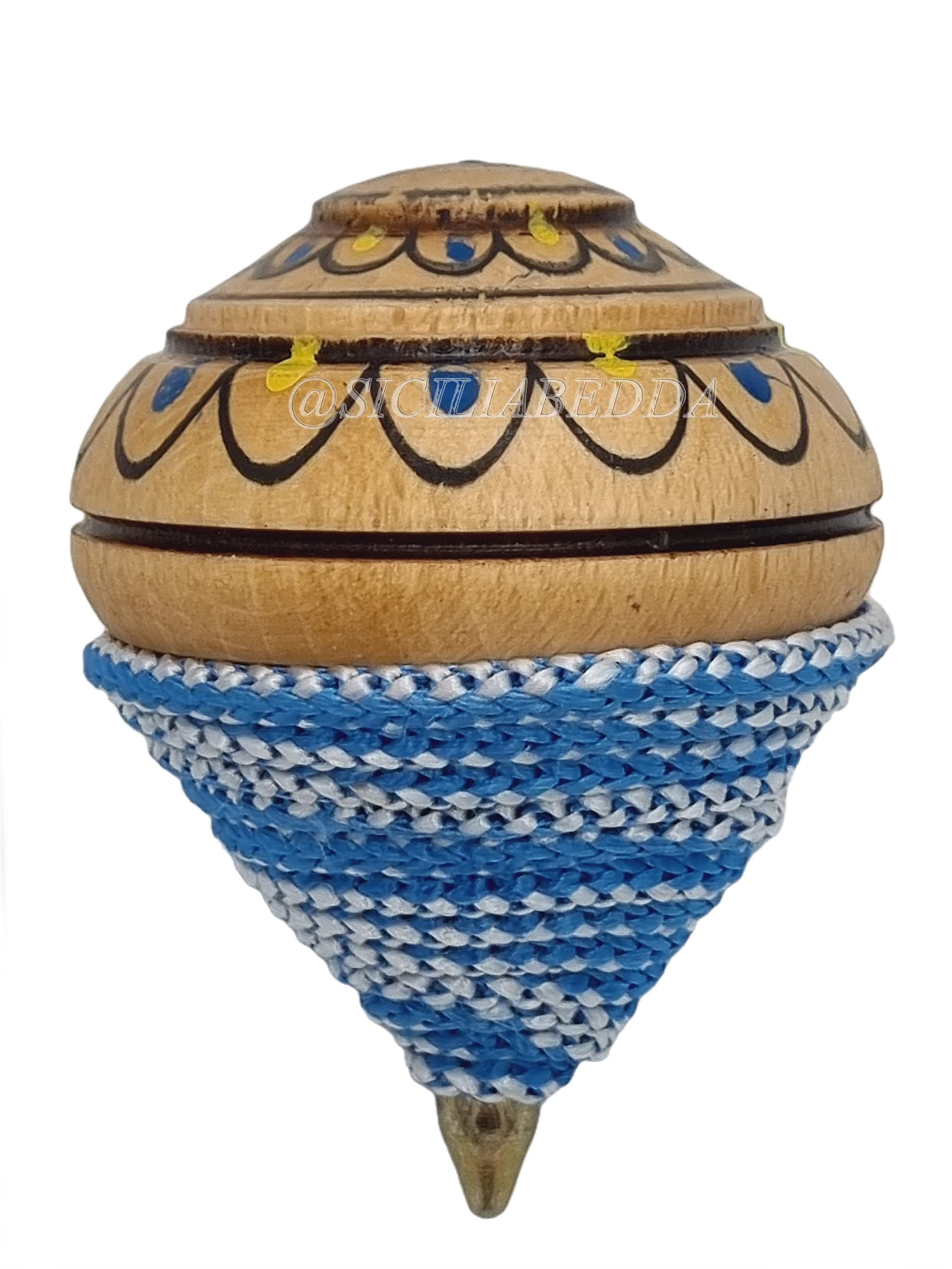 sicilia bedda, Sicilian Spinning Top Assorted Colours in Wood, Fantastic Game for Small and Large, 8 cm - Image 2