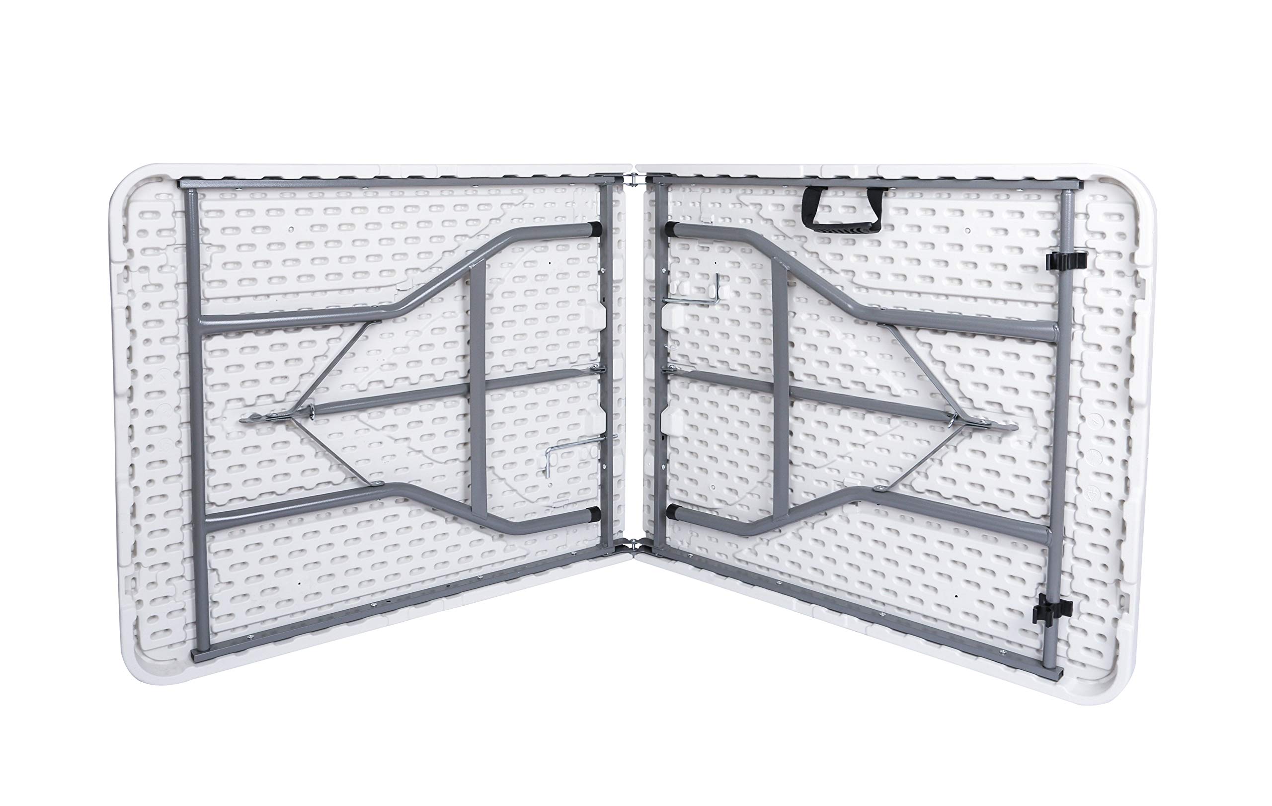 RED DECO - Tavolo Pieghevole Eazy, 180 cm, Colore: Bianco
