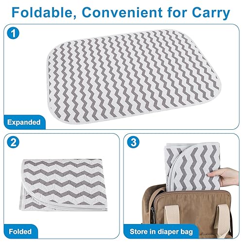 Miniatura 4 de Accmor Cambiador de pañales para bebé, 27 x 20 pulgadas, impermeable, cambiador de pañales portátil lavable para viajes