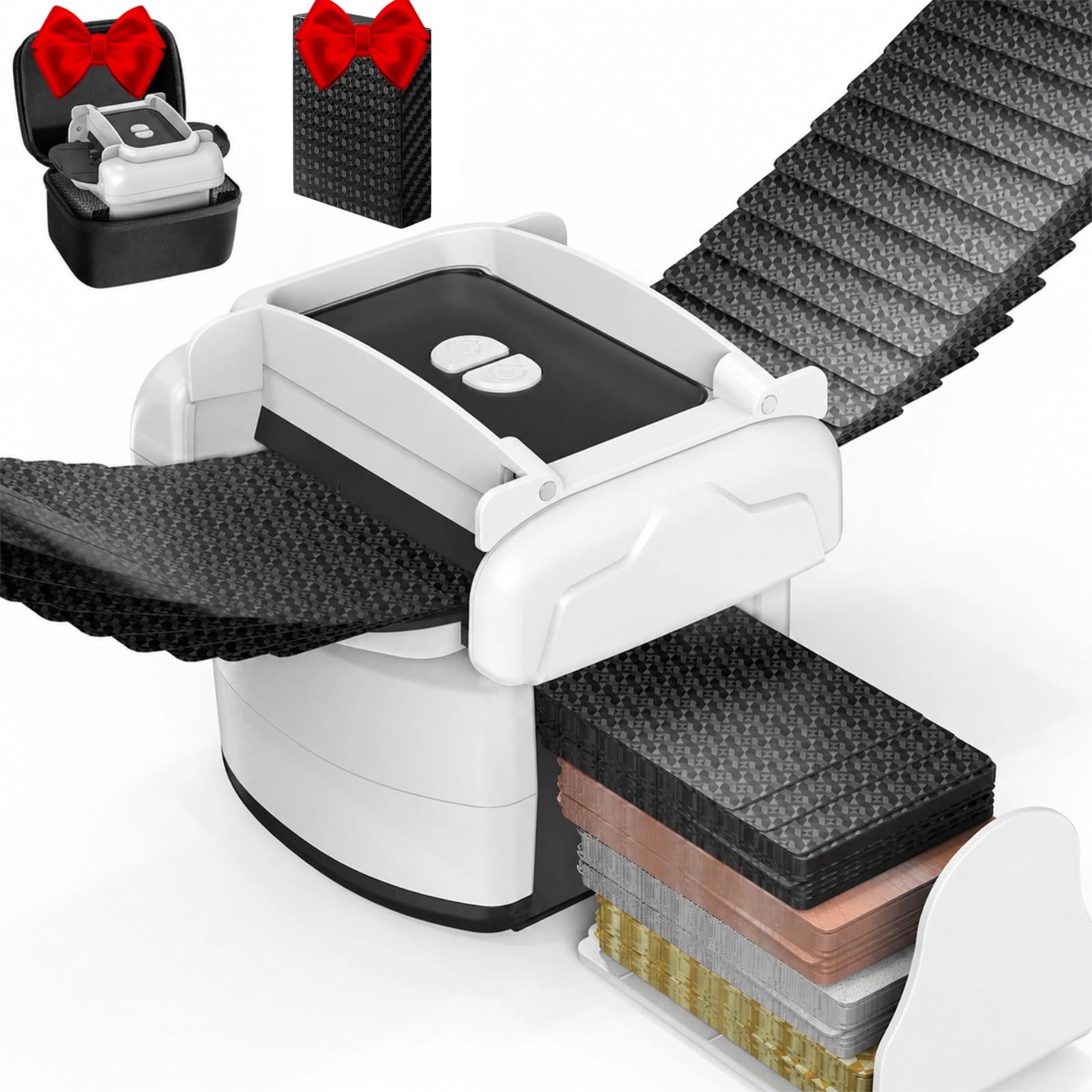 Automatic Card Shuffler for 1-4 Decks, USB-C Rechargeable Card Shuffler Machine with Dual Modes, EVA Protective Case and 1 Decks Included, Low Noise Electric Shuffler for Poker, Blackjack, Bridge