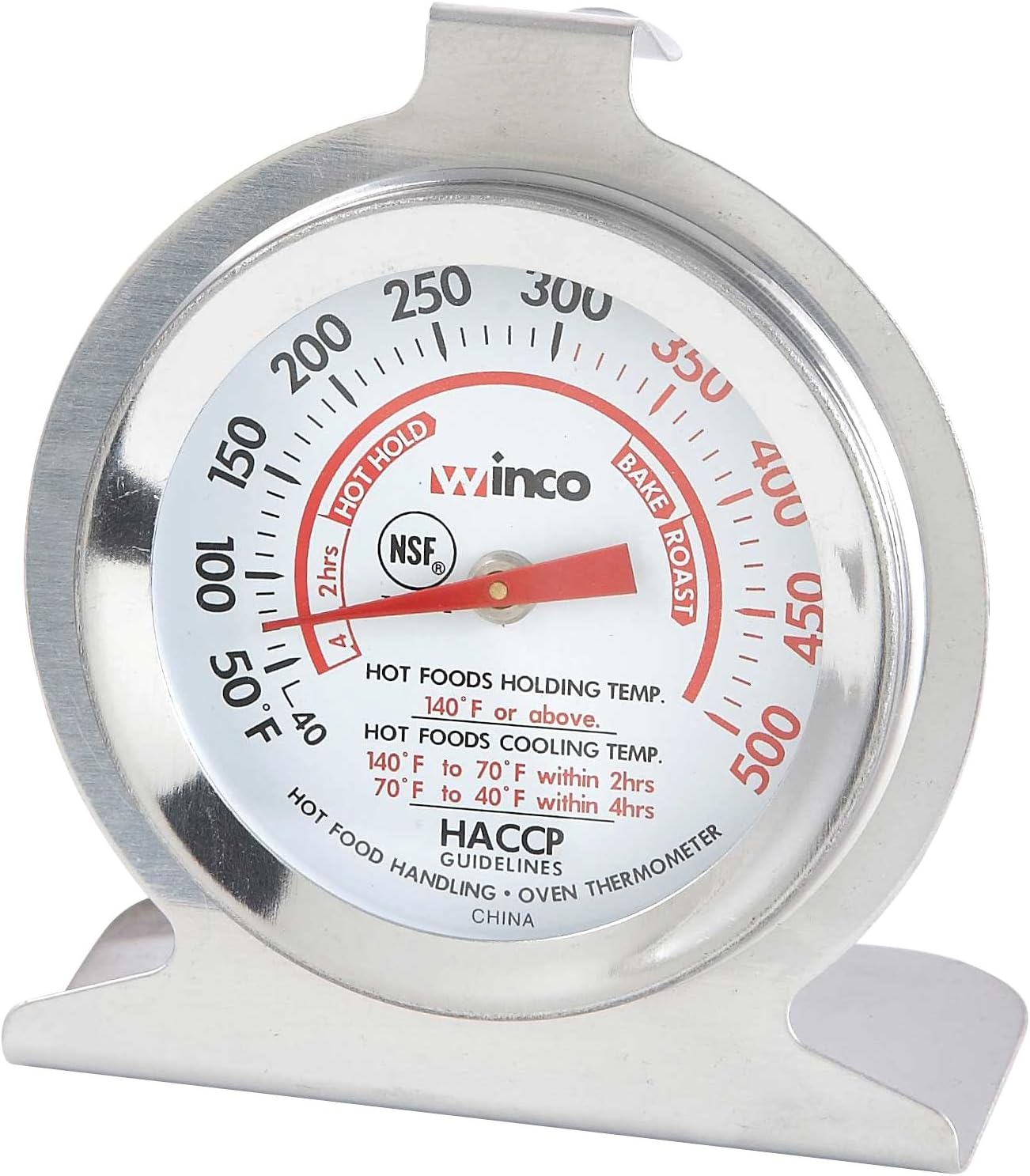 Winco 2-Inch Dial Oven Thermometer with Hook and Panel Base (TMT-OV2)