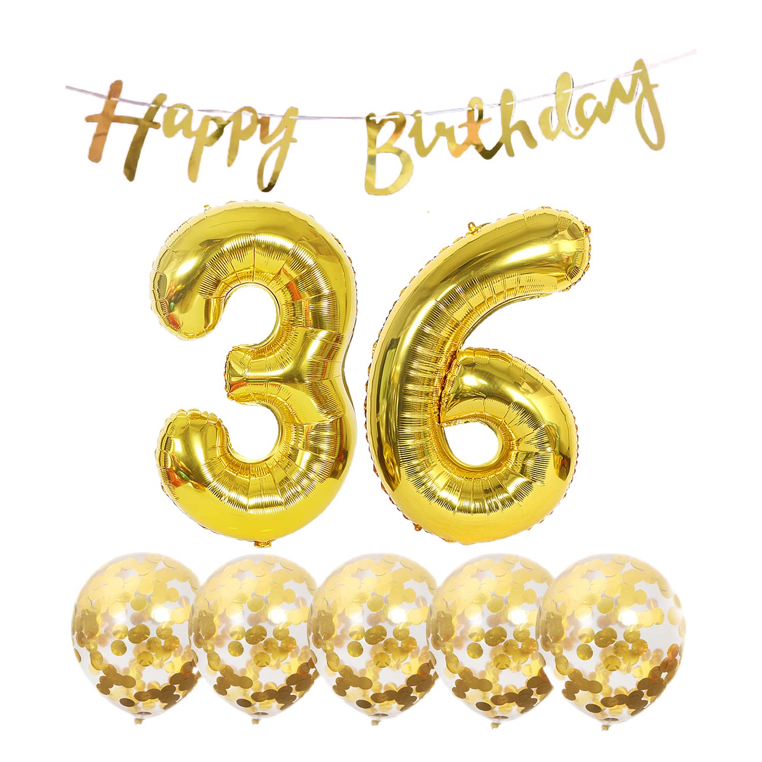 Amazon | 36歳の誕生日デコレーション Happy Birthdayバナーバルーン  