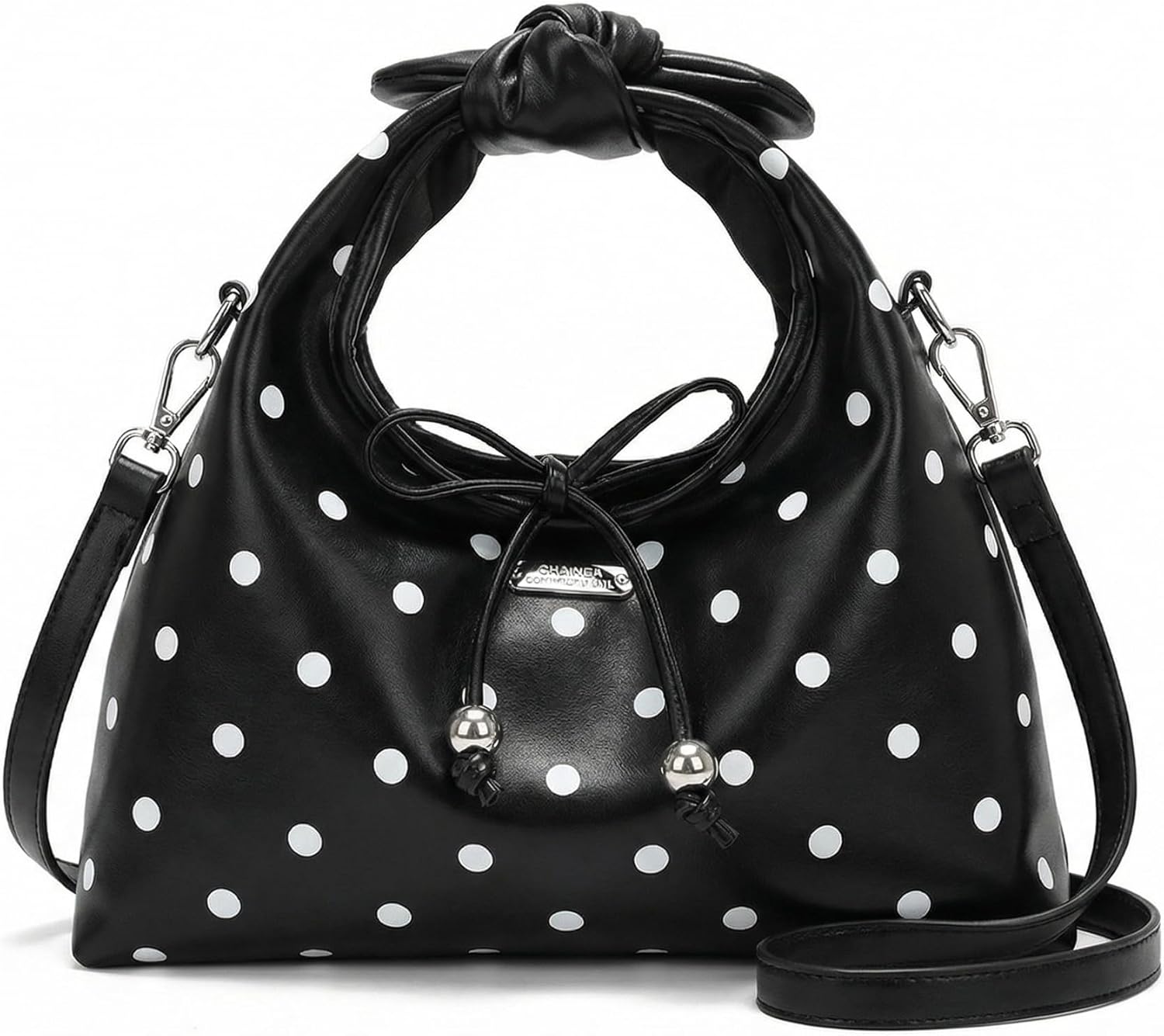 Polka Dot Red Bow Crossbody Handbag for Women